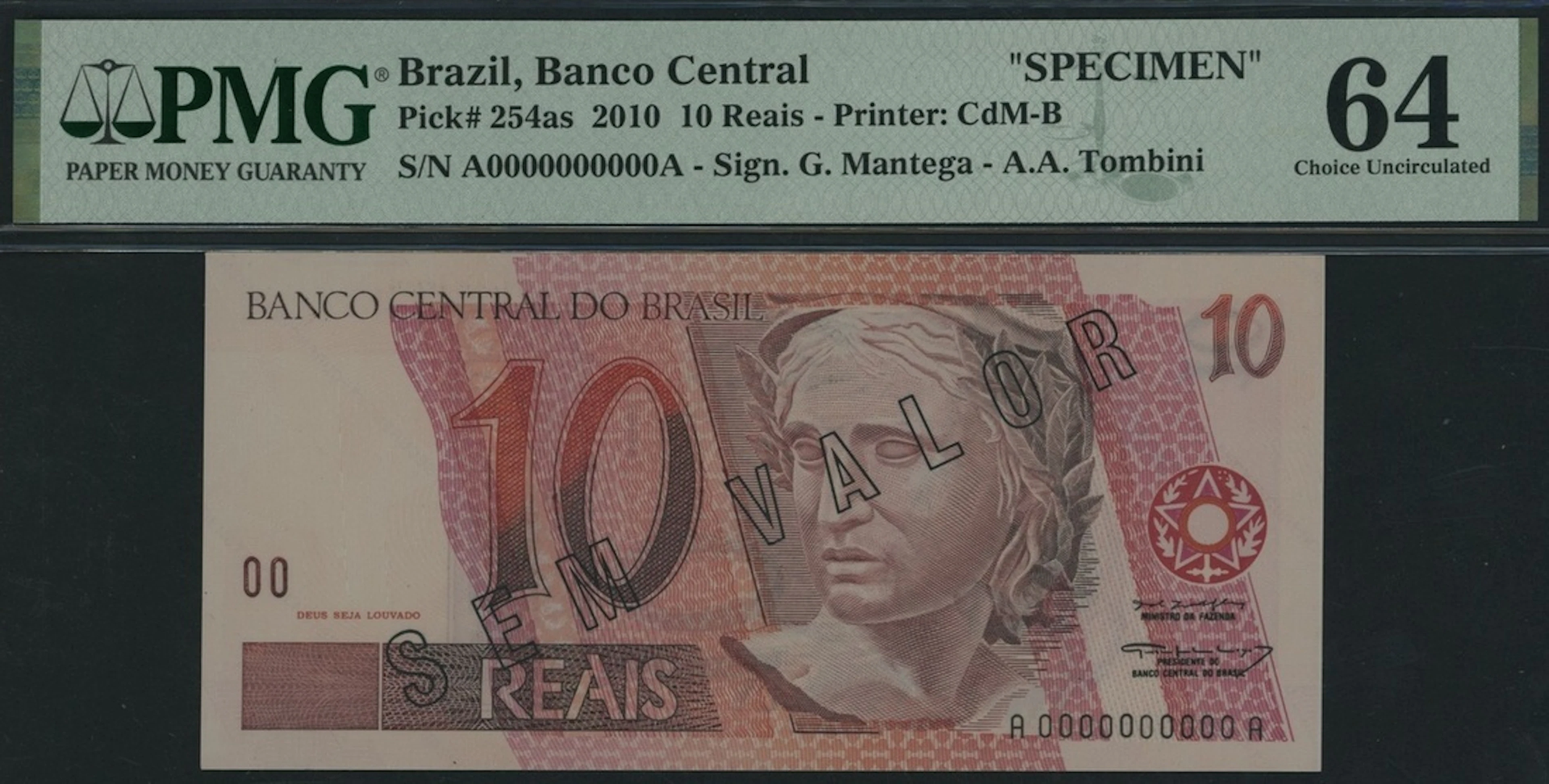 Banco Central do Brasil, Brazil, polymer printer's design for 10 Reais