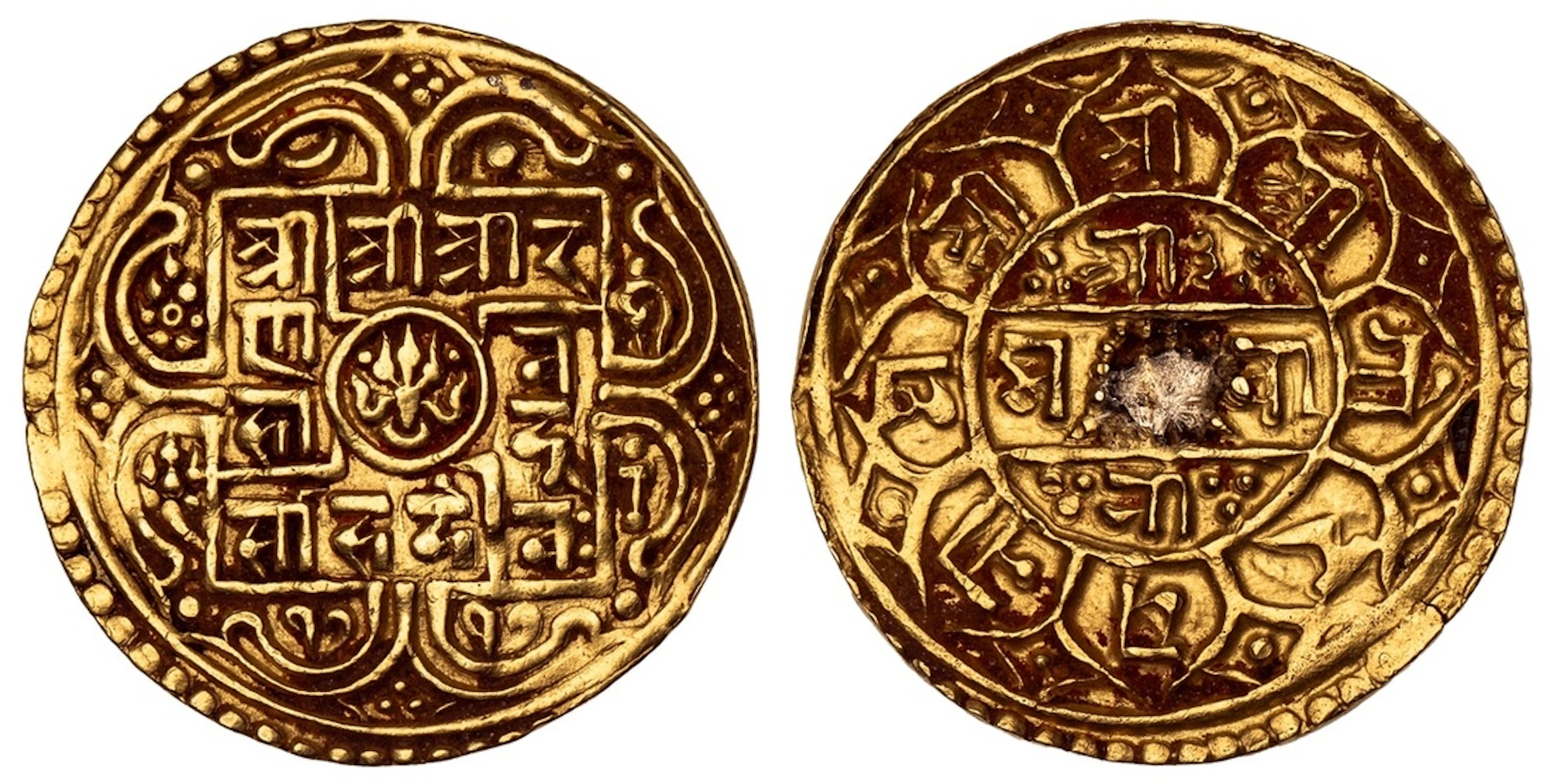 Nepal, Rana Bahadur Shah (1777-1799), gold 'small' Mohar, SE 1717
