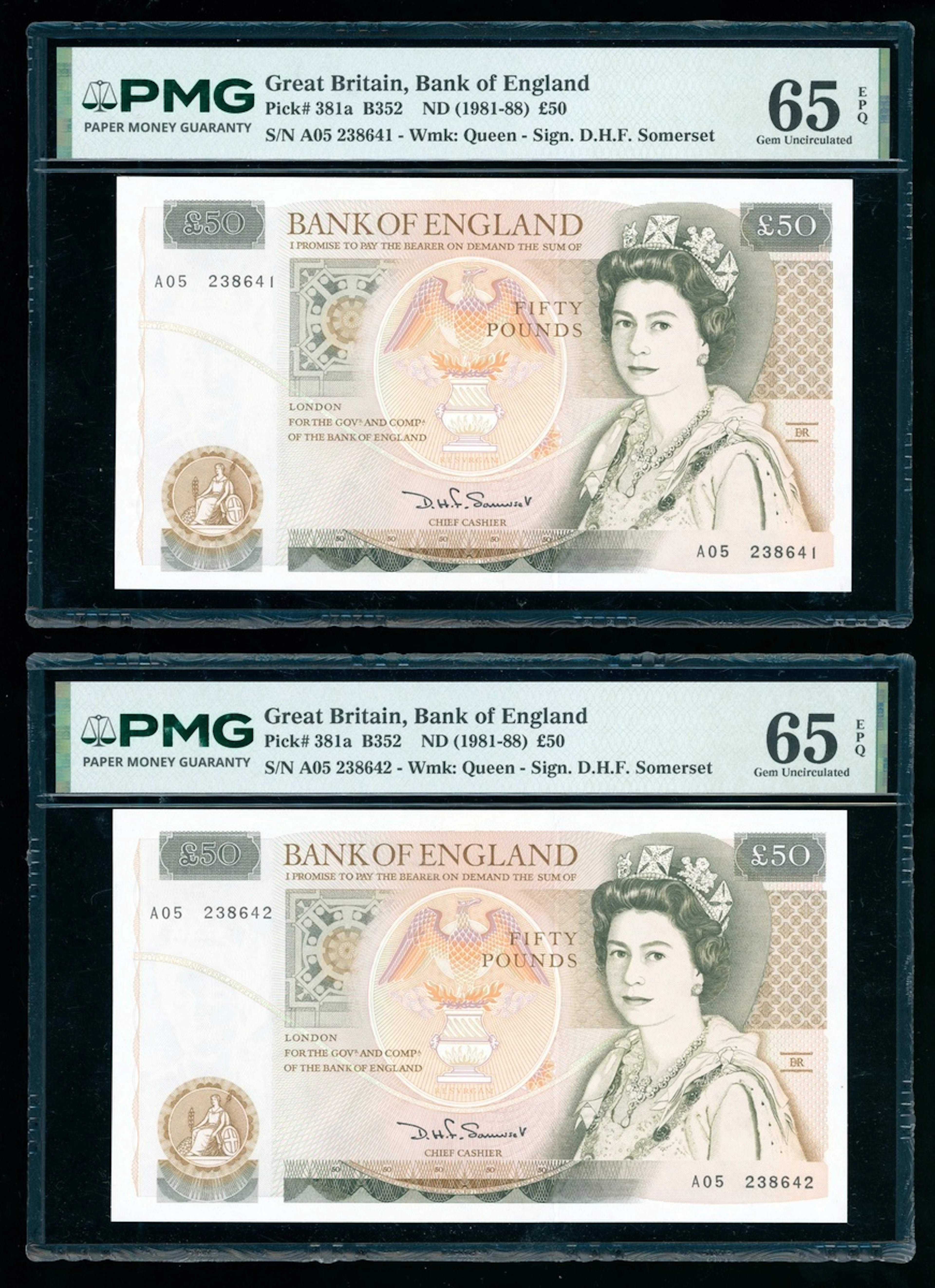 Bank of England, Great Britain, consecutive pair £50, ND (1981-88)