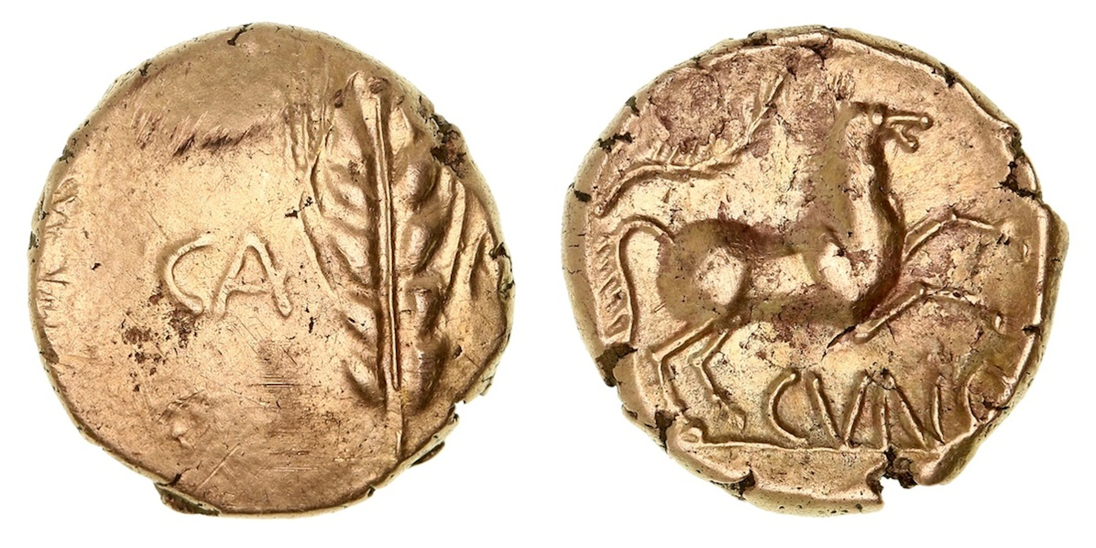 Iron Age Britain, Catuvellauni, Cunobelin (AD 9-40), AV Stater, 'Wild