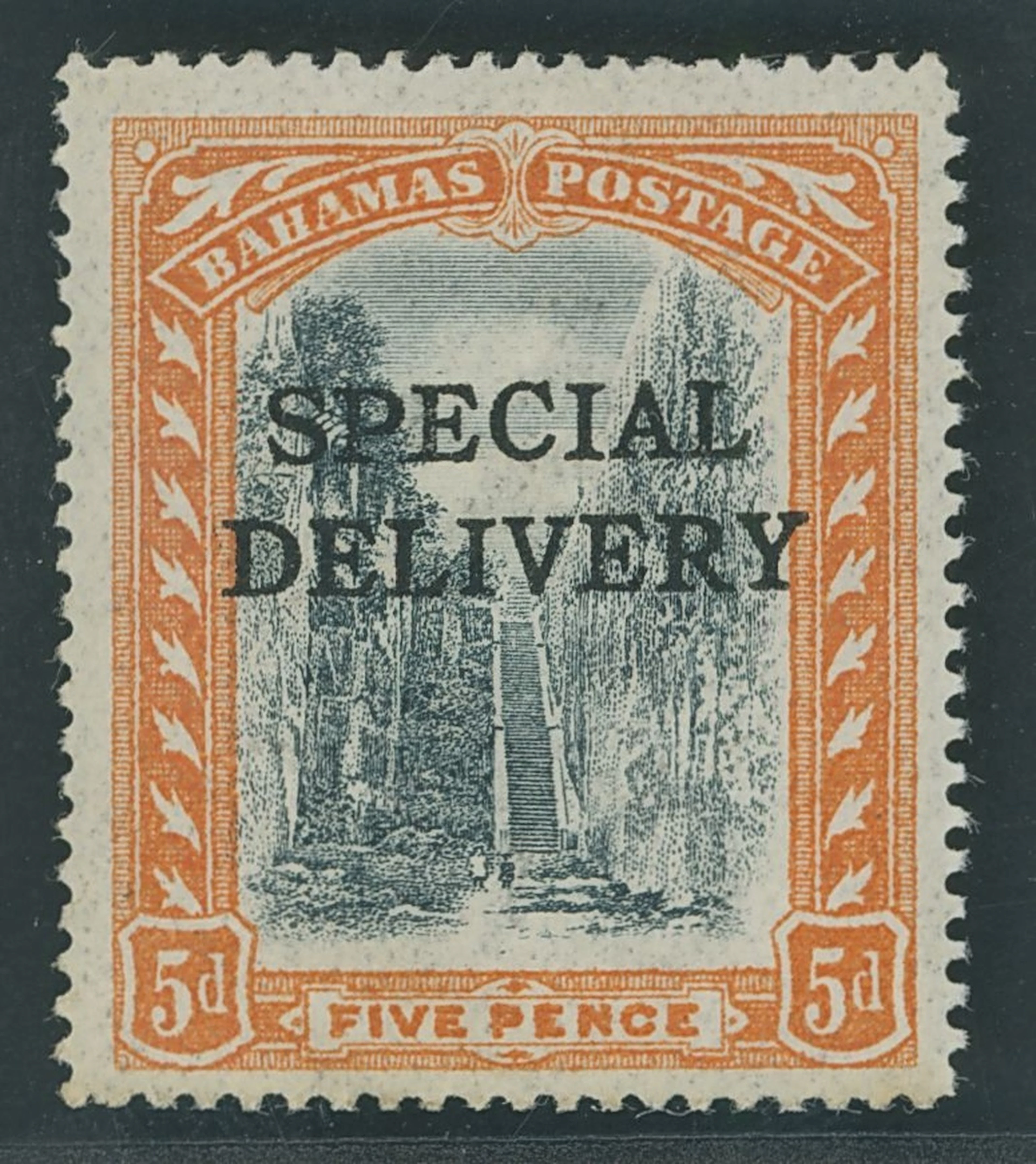 Bahamas 1916 (1 May) Special Delivery 5d. black and orange, variety