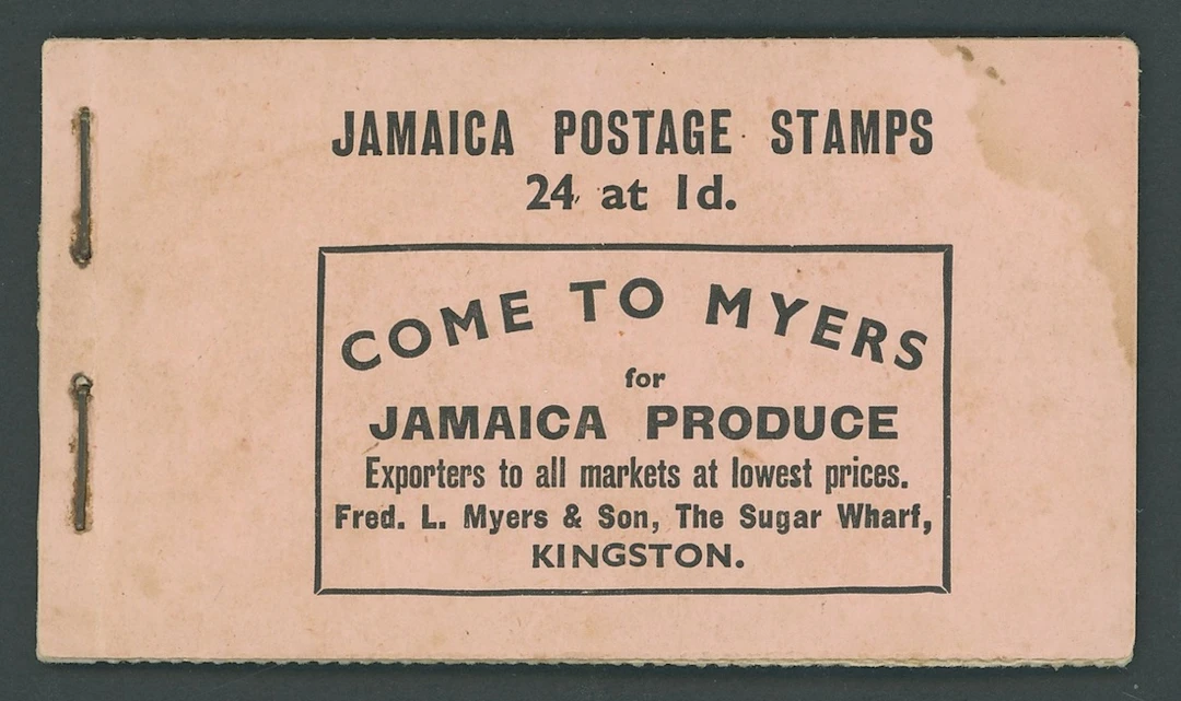 Jamaica Booklet 1935 Silver Jubilee 2/- black on pink complete with