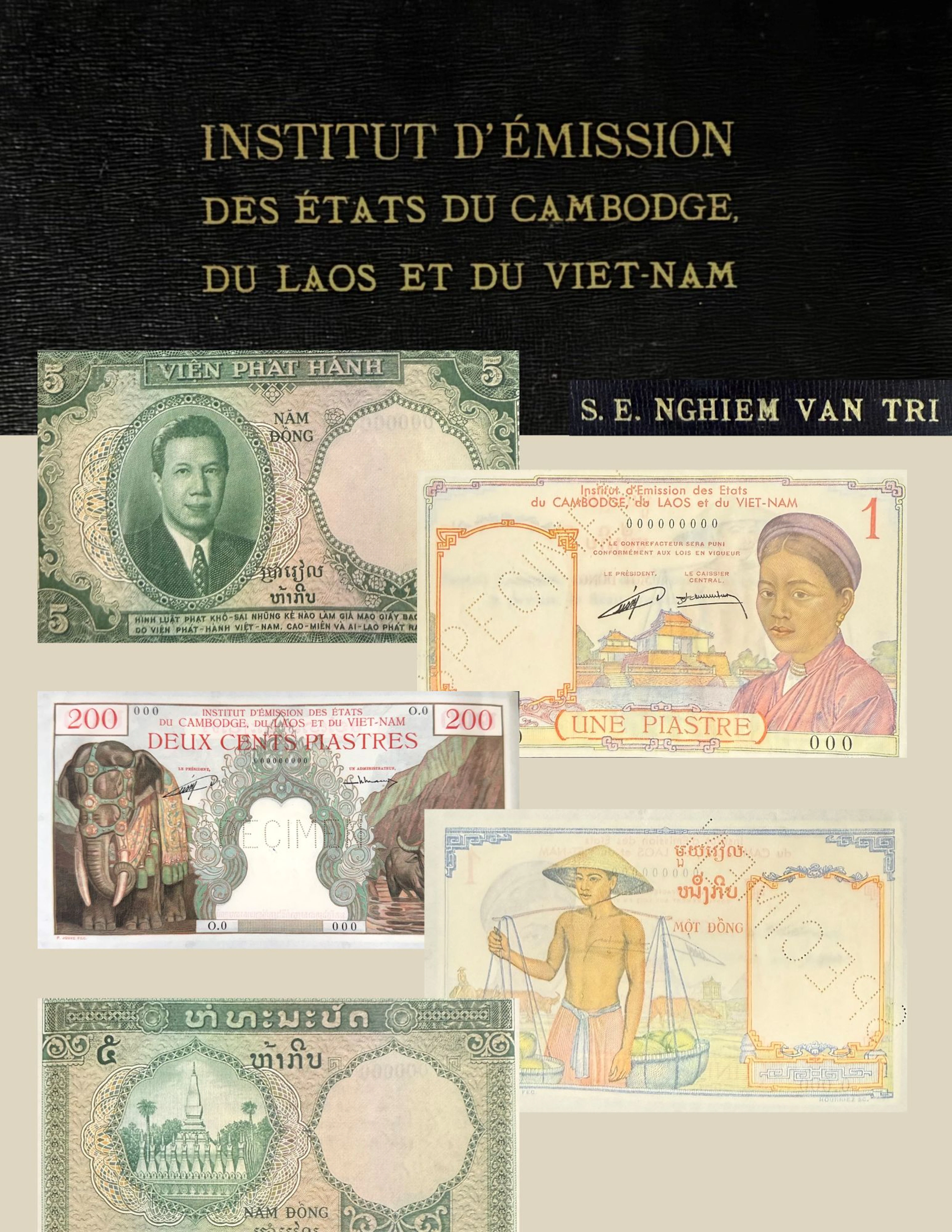 [18 specimen notes] Institut d'Émission des États du Cambodge, du
