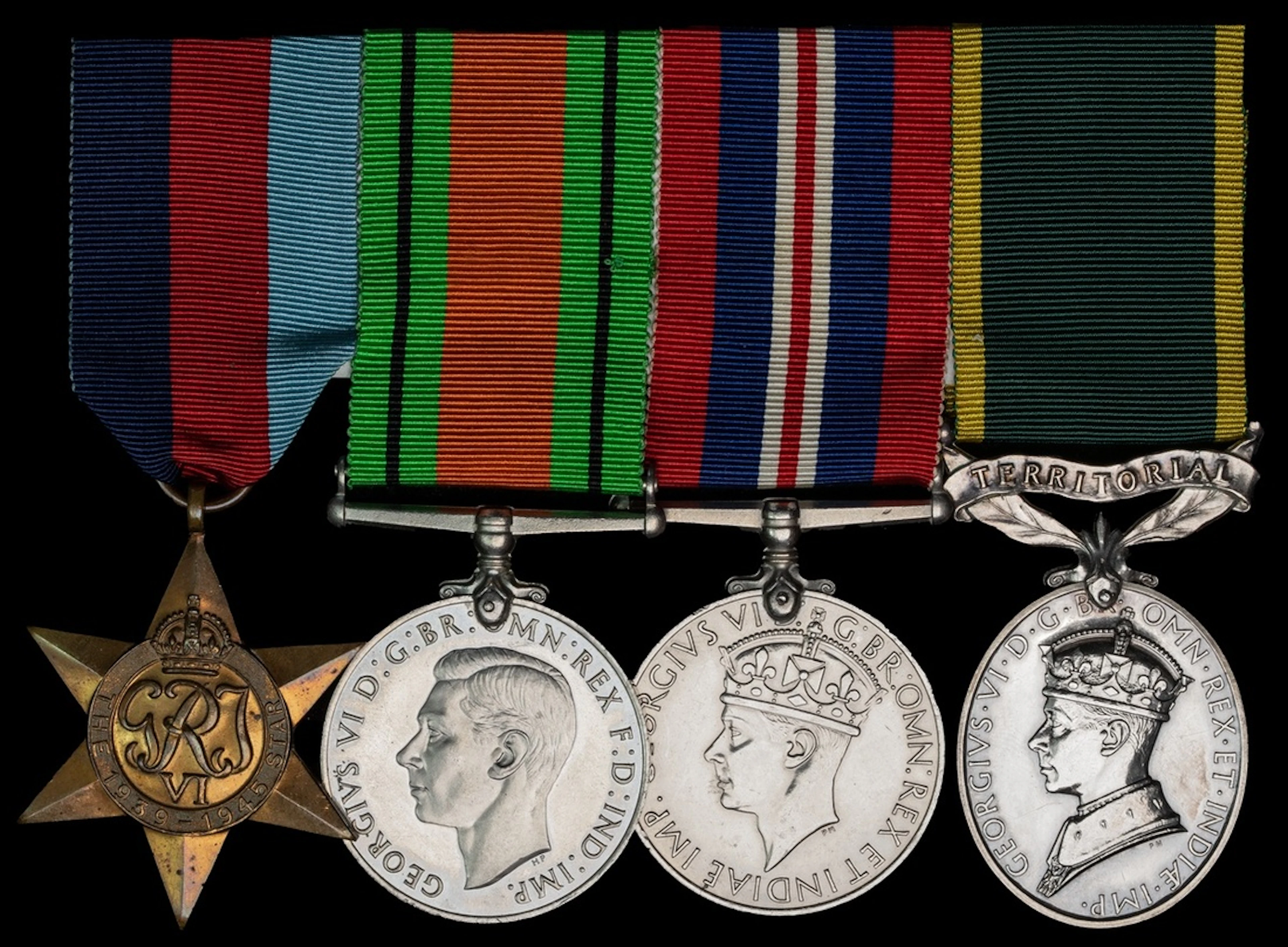 Four: Bombardier M. Miller, Royal Artillery 1939-45 Star; Defence