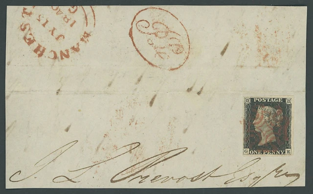 Great Britain 1840 One Penny Black Plate 1b GE, good to large margins