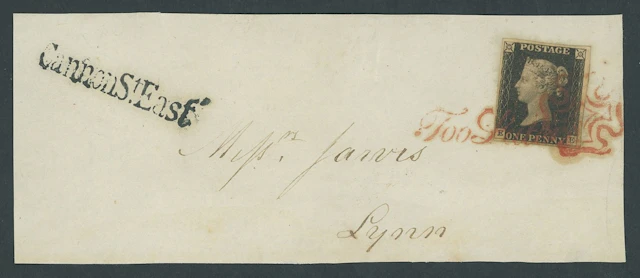 Great Britain 1840 One Penny Black Plate 3 EE, small to large margins
