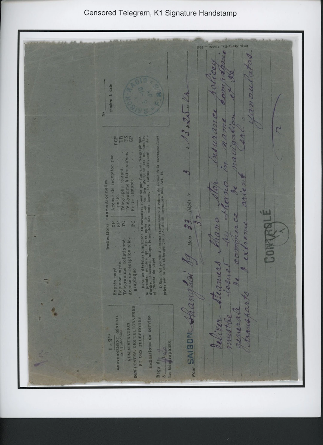 Indo-China French Indo-Chinese Post Office Military Mail