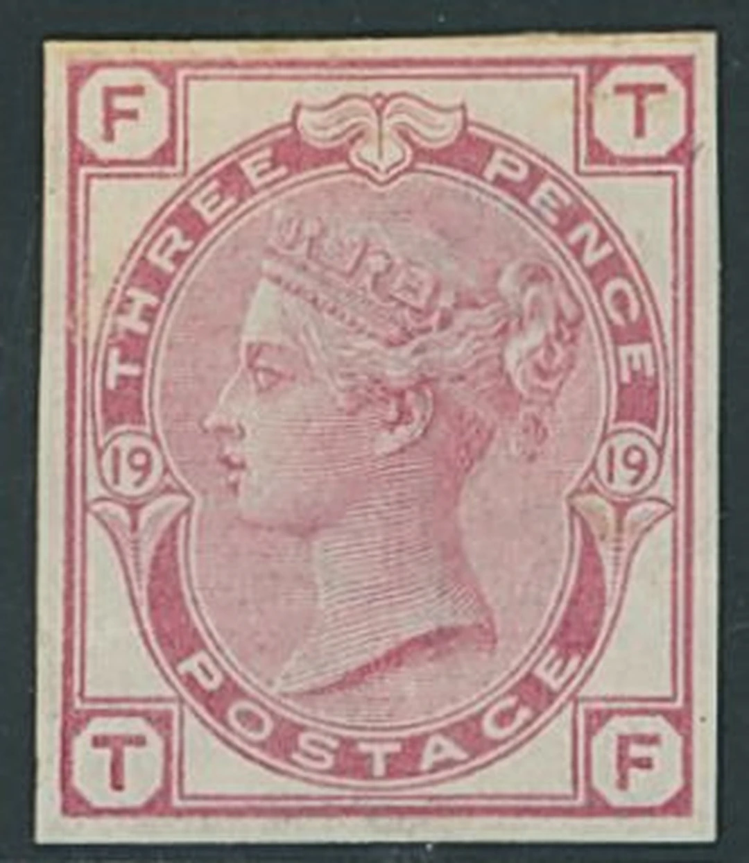 Great Britain 1873-80 Watermark Spray of Rose 3d. rose imperforate
