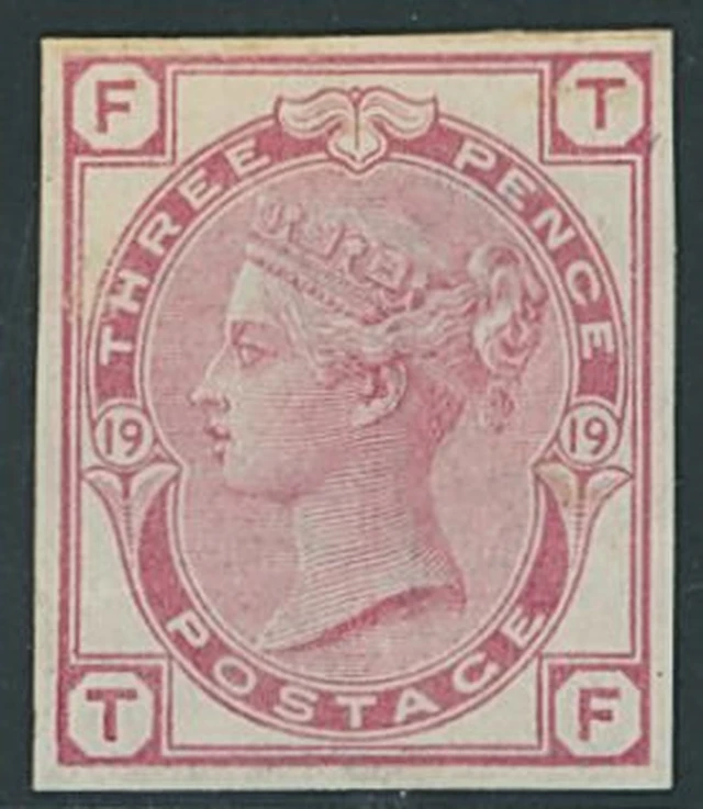 Great Britain 1873-80 Watermark Spray of Rose 3d. rose imperforate