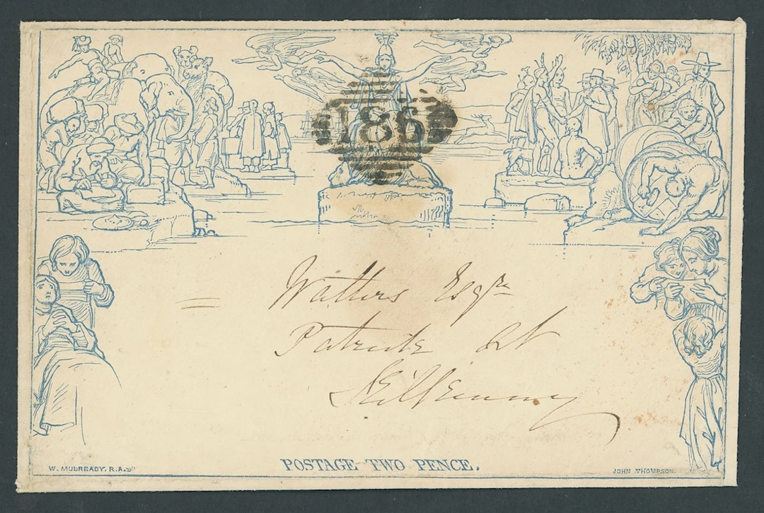 Great Britain 1840 Mulready Two Penny Envelopes a198, dated 14 April