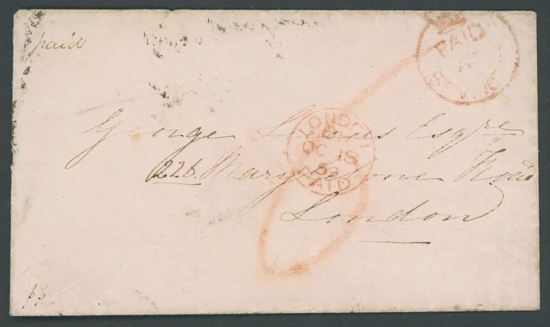 St. Vincent Early Letters and Handstamps 1859 (26 Sept.) envelope