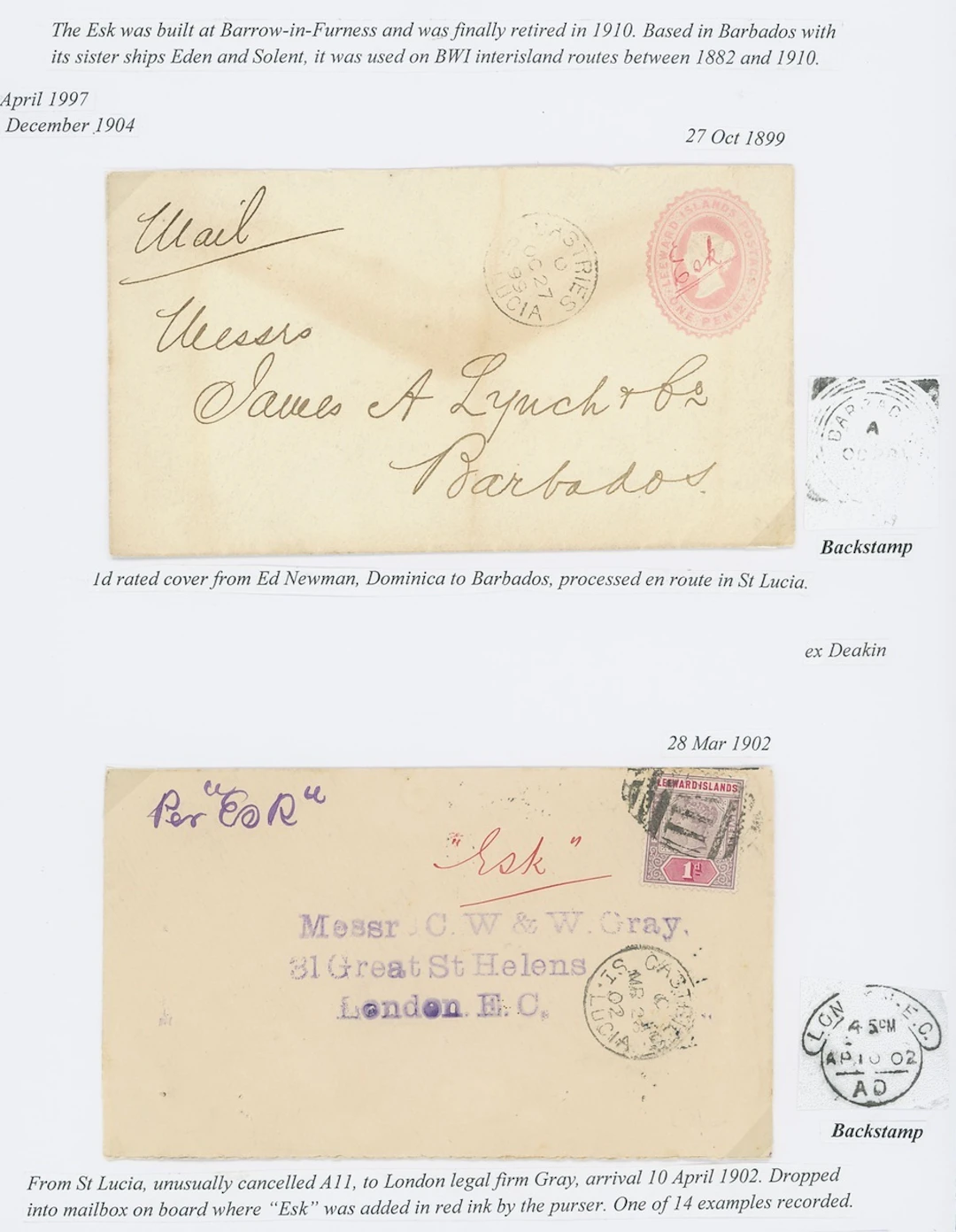 Postal History Ranges Maritime Markings 1899-1904 trio of covers and