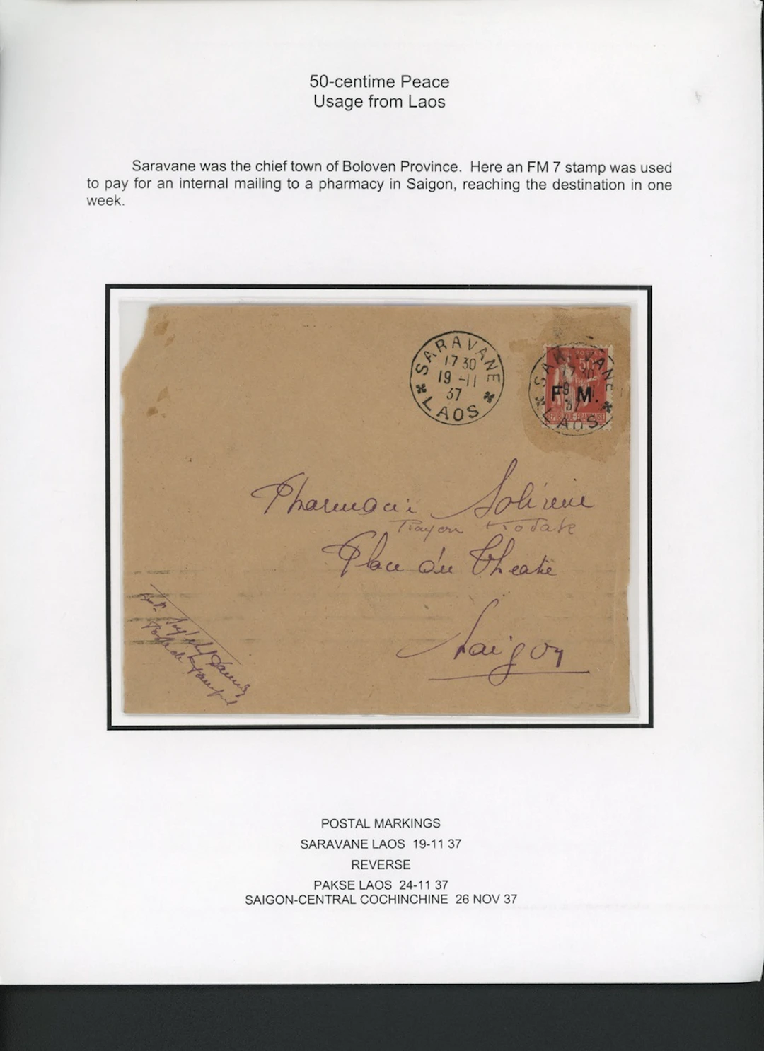 Indo-China French Indo-Chinese Post Office Military Mail