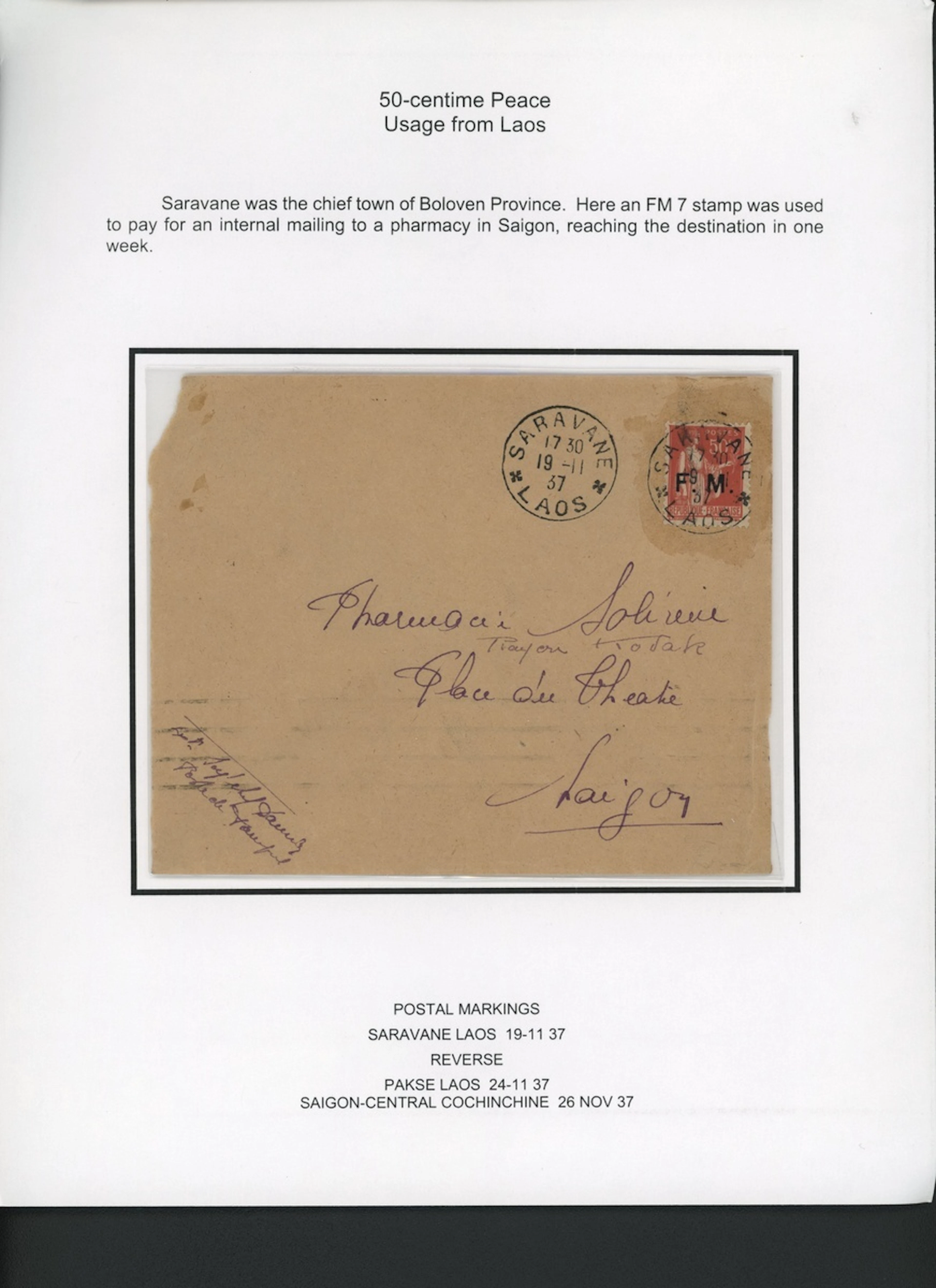 Indo-China French Indo-Chinese Post Office Military Mail
