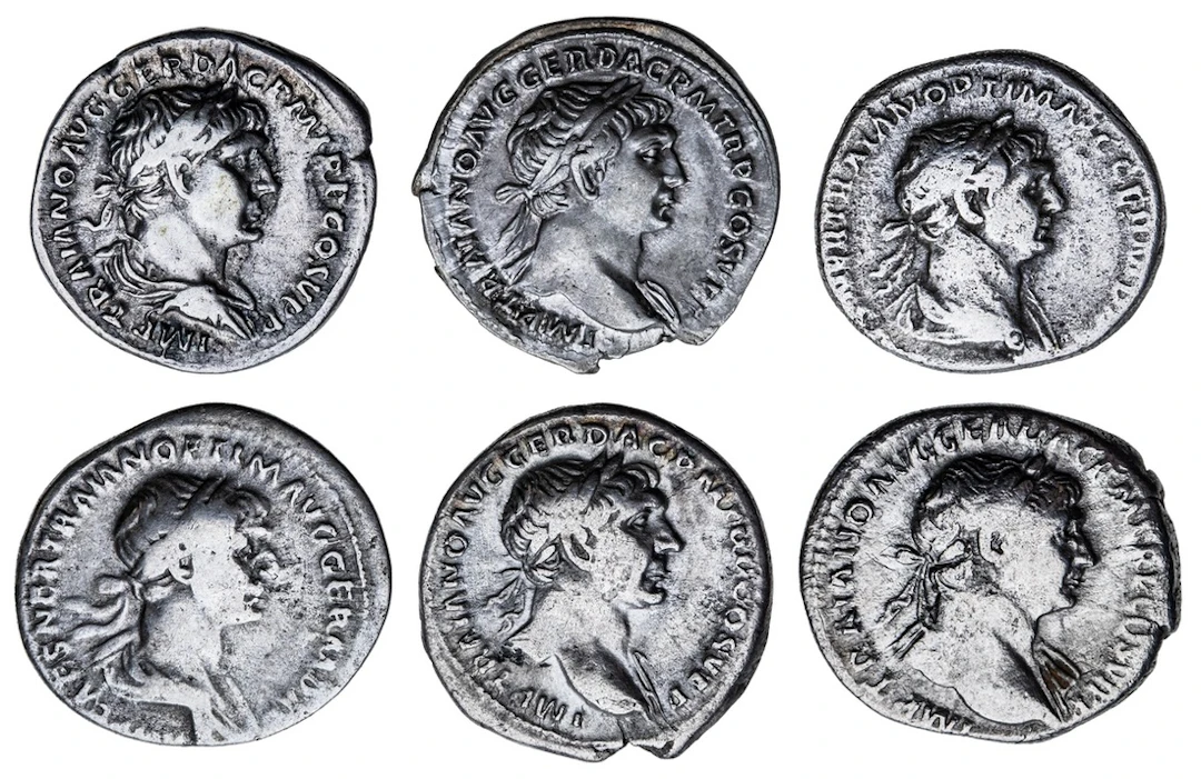 Roman Empire, Trajan (AD 98-117), AR Denarii (6): i) struck 103-111