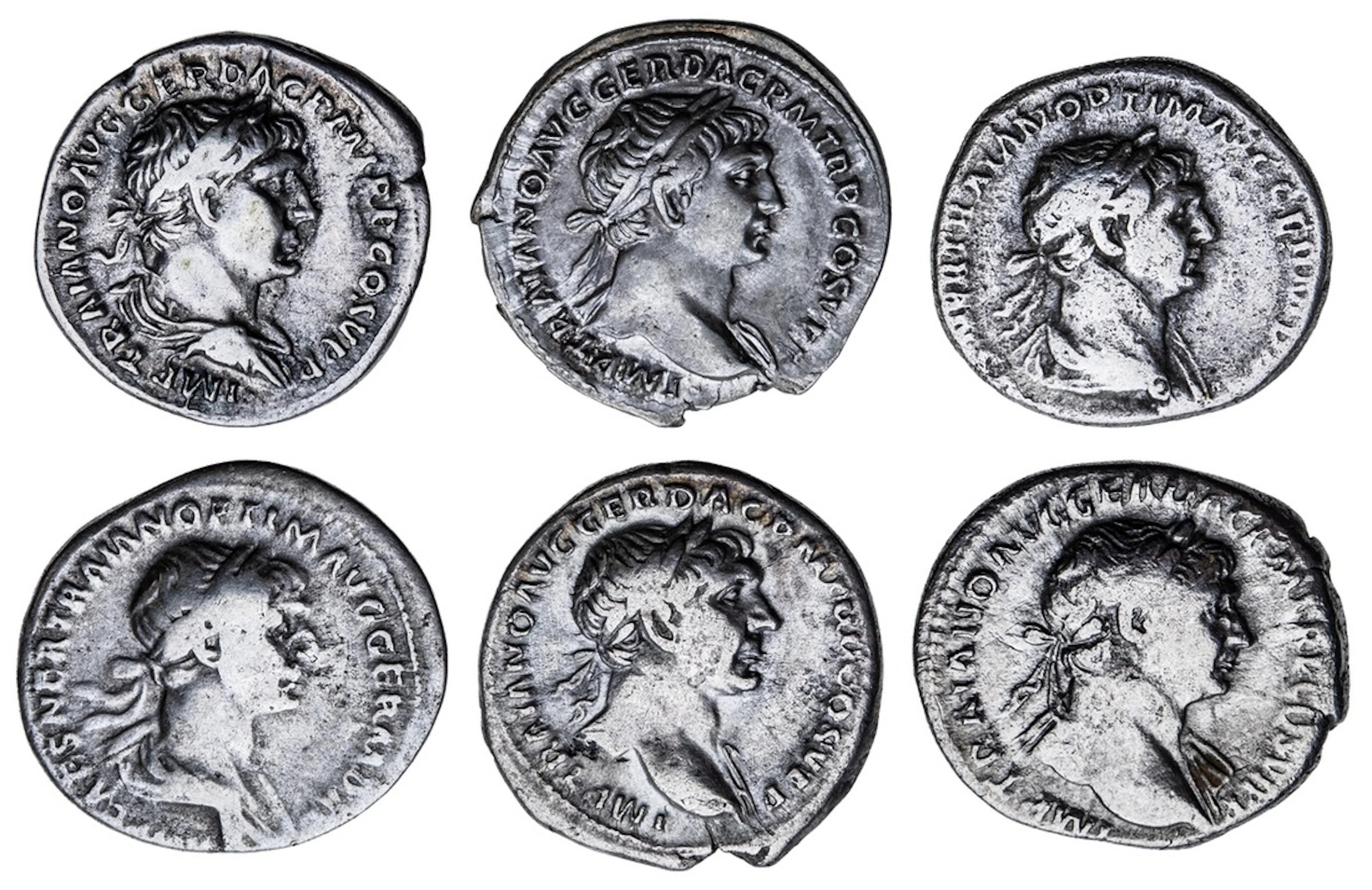 Roman Empire, Trajan (AD 98-117), AR Denarii (6): i) struck 103-111