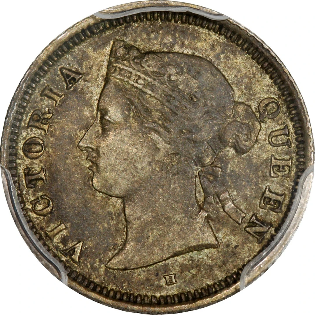 Straits Settlements, Victoria, [PCGS AU50] 5 cents, 1876-H, Birmingham