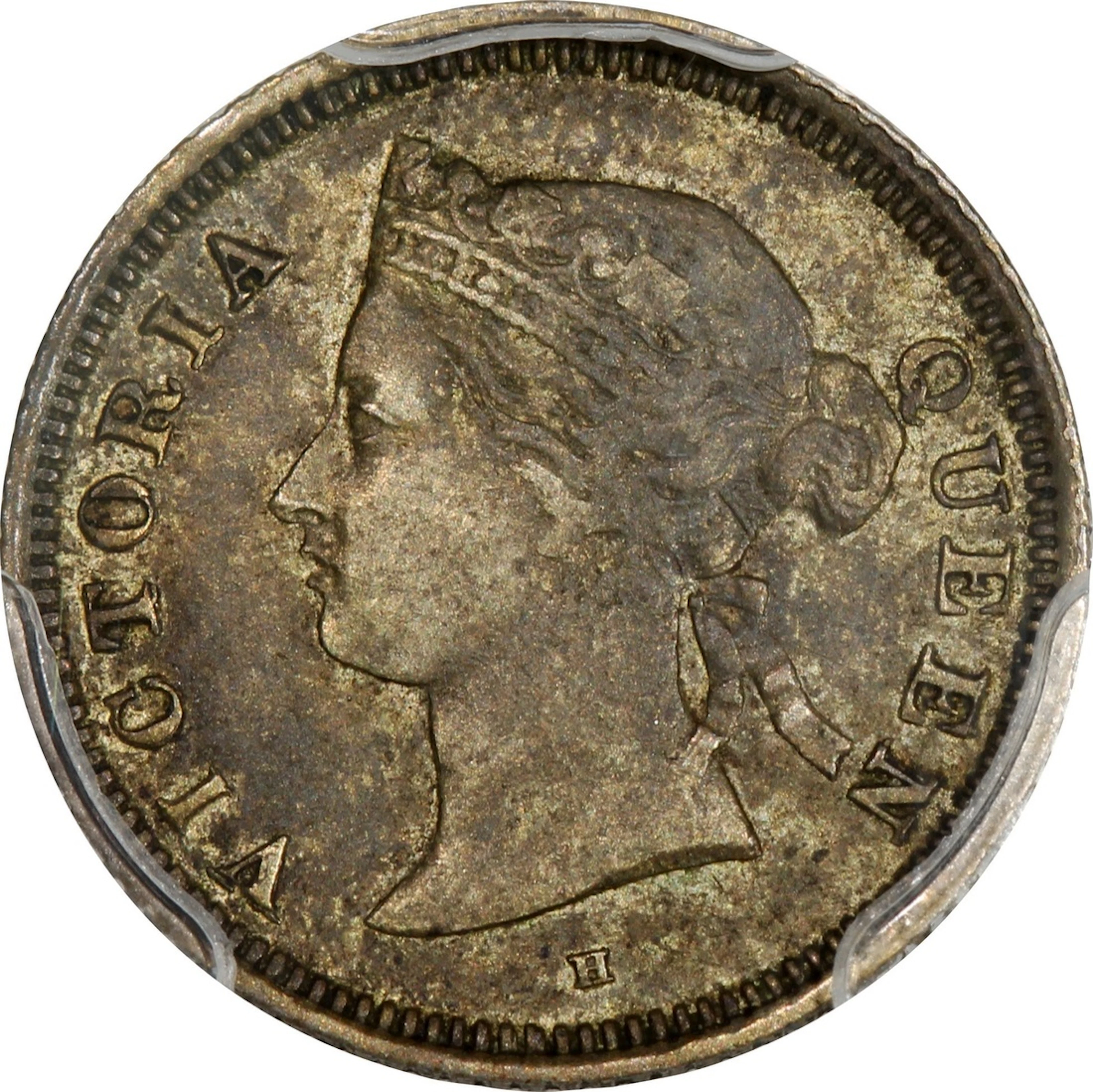 Straits Settlements, Victoria, [PCGS AU50] 5 cents, 1876-H, Birmingham