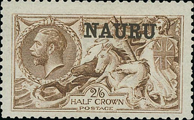 Colonial Countries Overprinted on Great Britain Nauru 1916-19 Seahorses