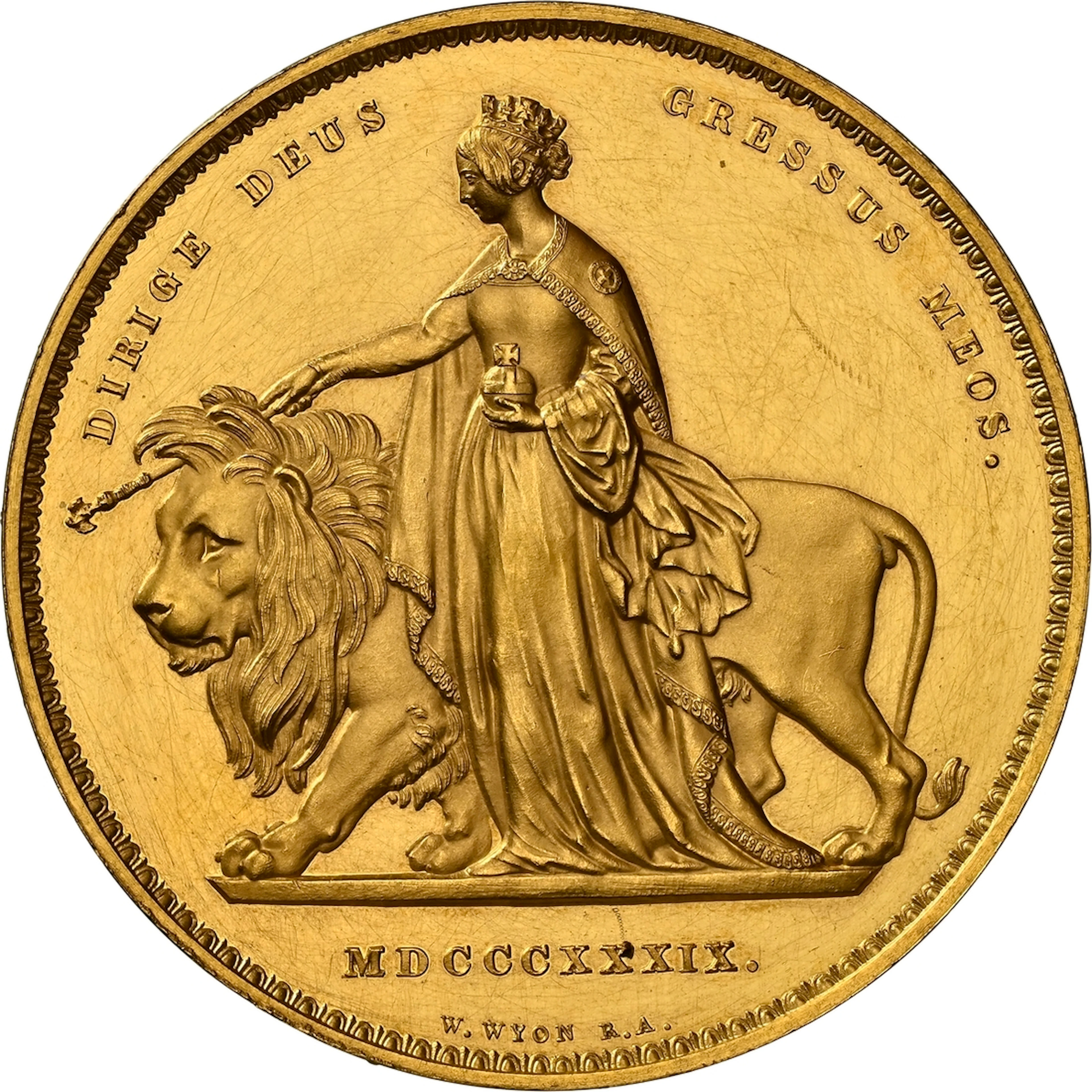 NGC PF60 CAM | Victoria (1837-1901), Pattern Five-Pounds, 1839 TERTIO