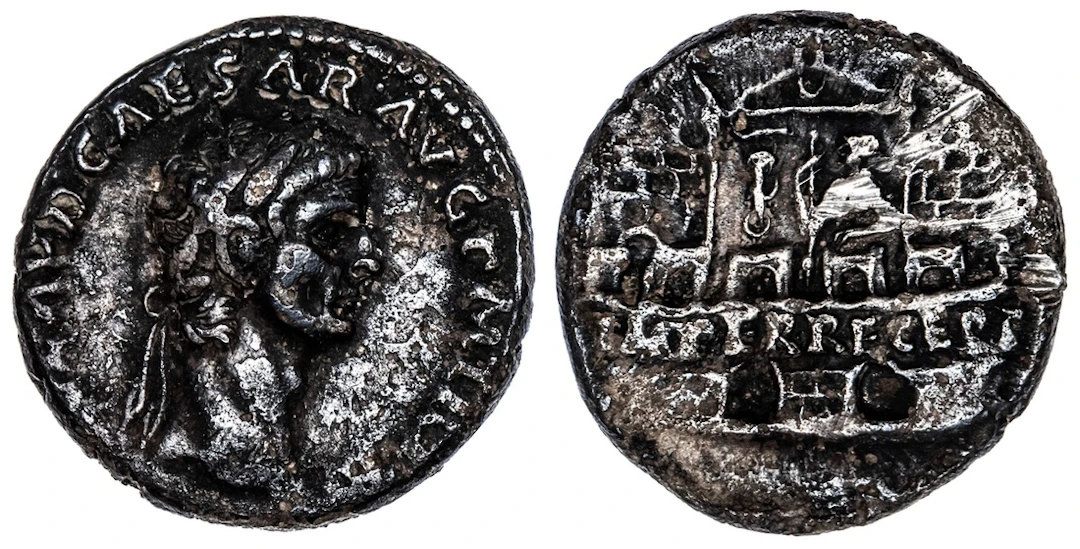 Roman Empire, Claudius (41-54 AD), AR Denarius, Rome, struck 44, [TI]