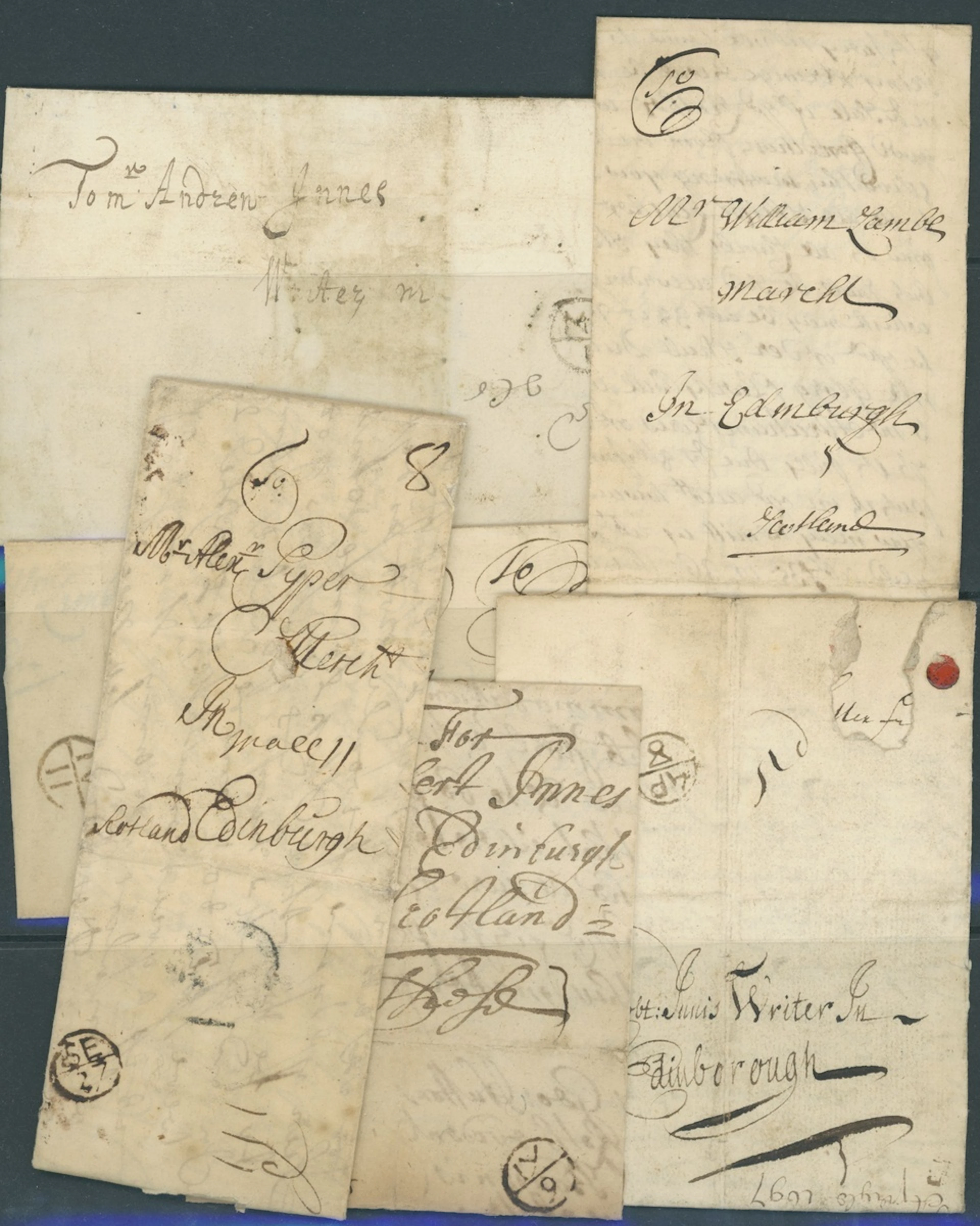 Great Britain Postal History 1680-1731, a selection of twelve entire