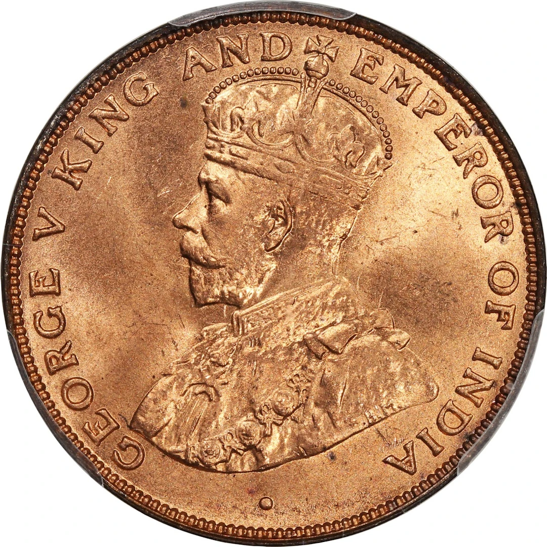 Hong Kong, George V, [PCGS MS65+RD] bronze 1 cent, 1925