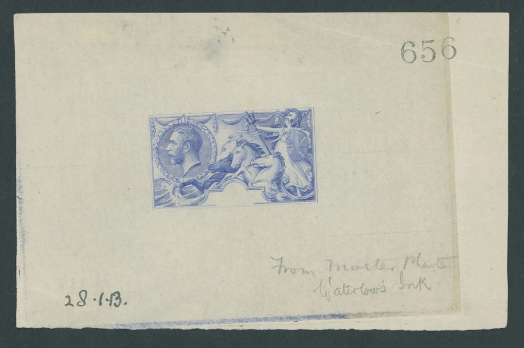 Great Britain King George V 1913 Waterlow Colour trial in ultramarine
