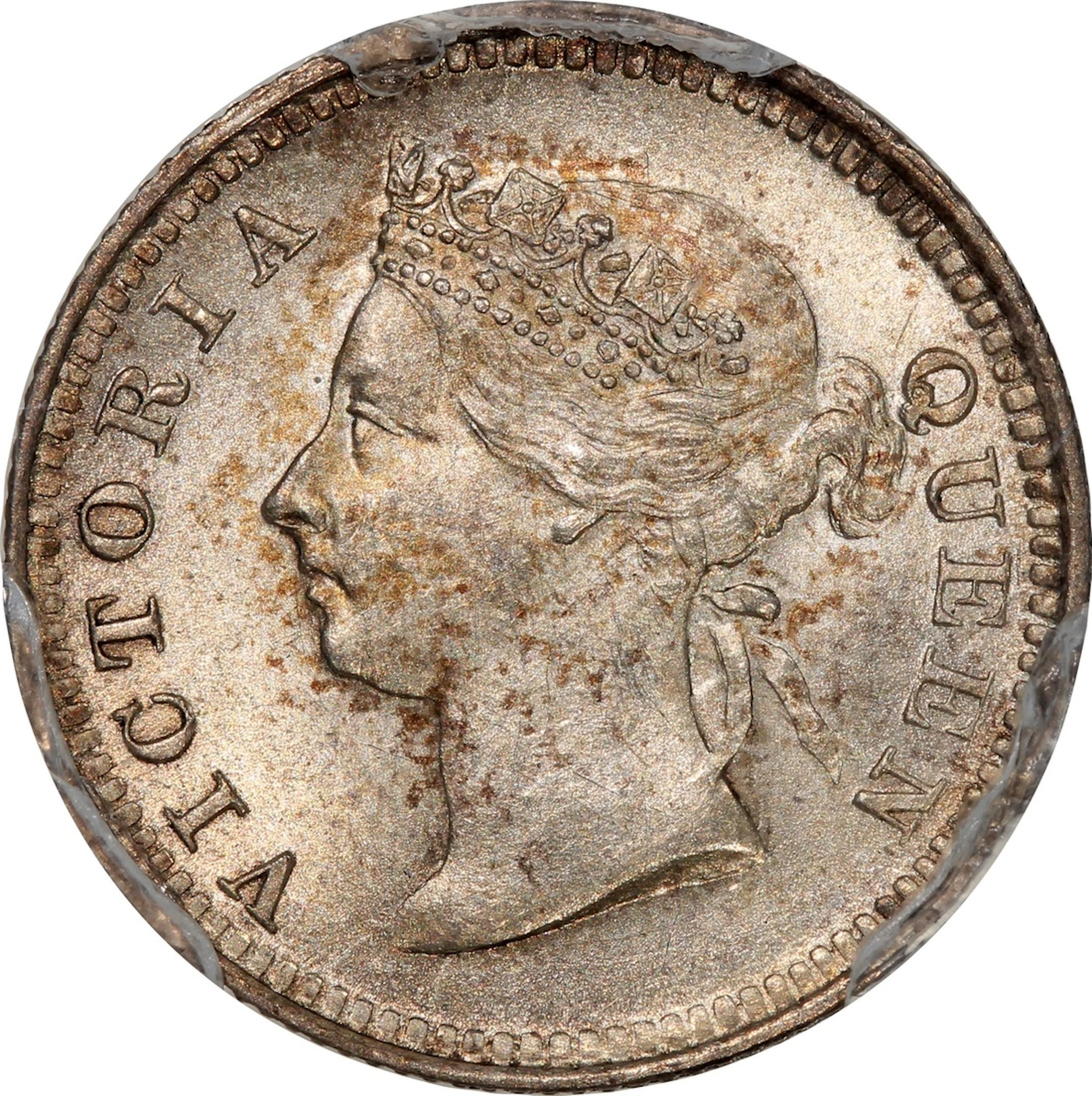 Hong Kong, Victoria, [PCGS MS64] silver 5 cents, 1885