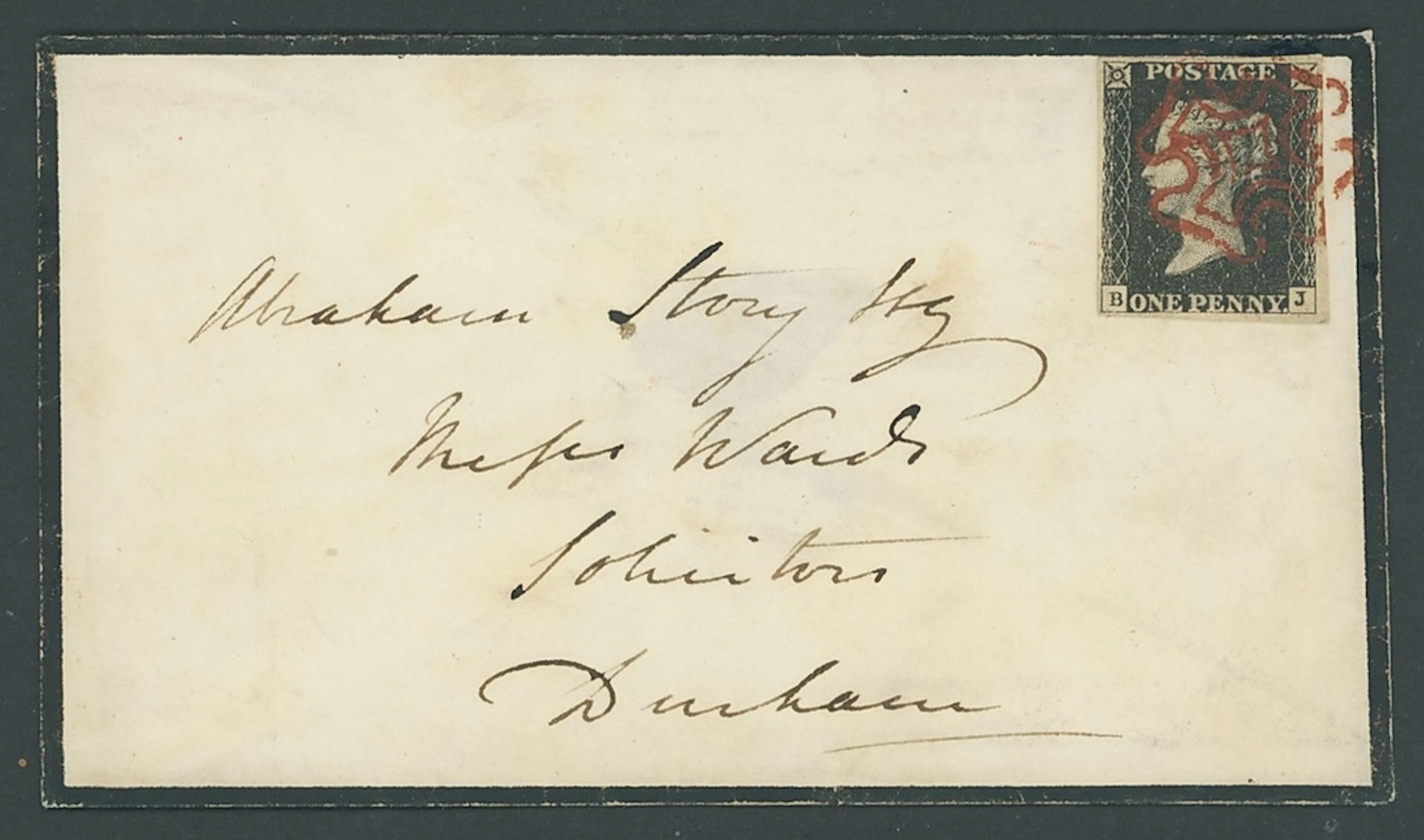 Great Britain 1840 One Penny Black Plate 6 BJ, good to very large