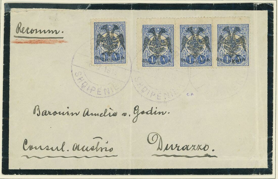 First Independent Albania (1912-1914) Third Issue 1913 (Dec. 6). Registered