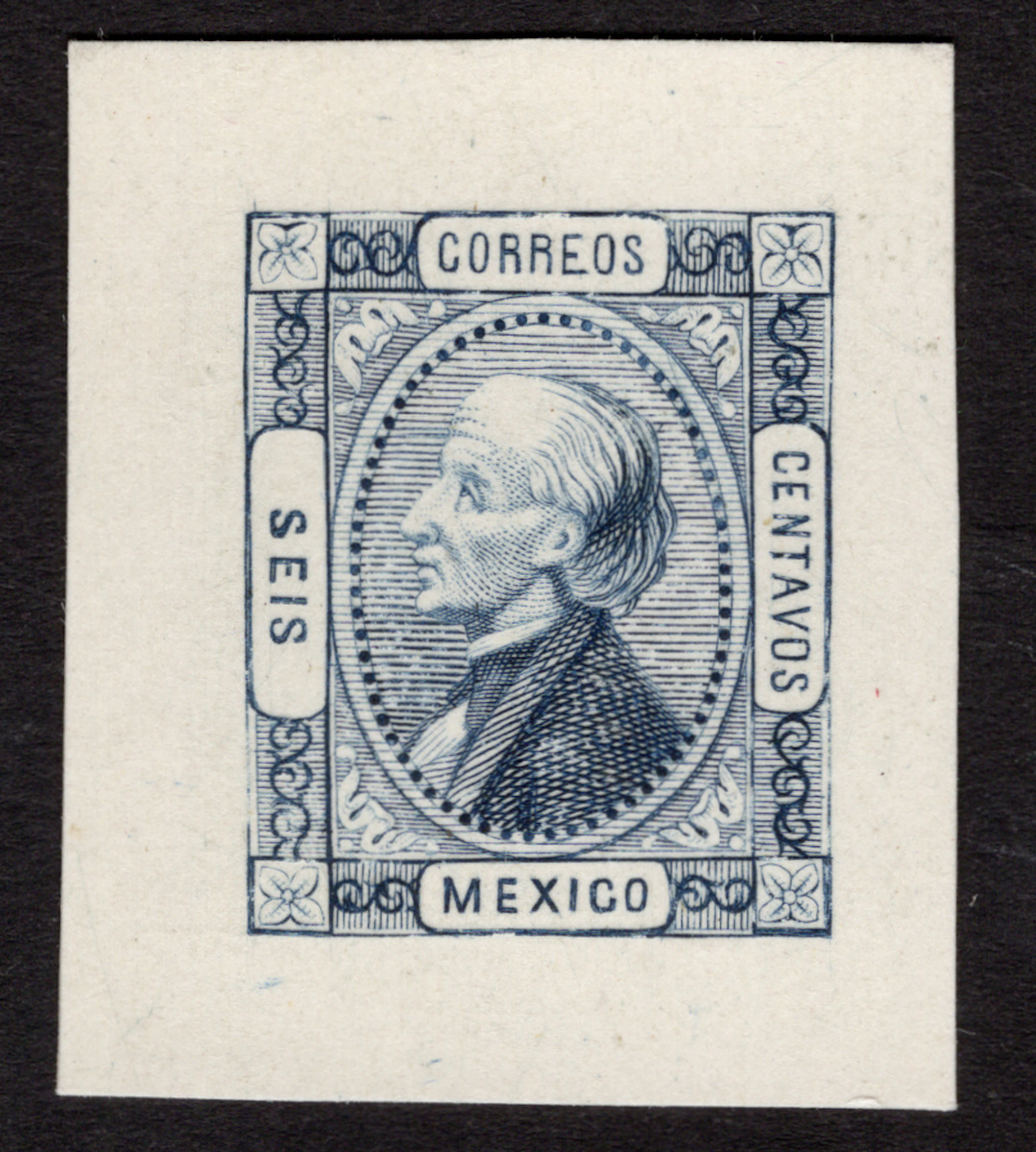 1856-1883 Classic Period 1872, "Hidalgo", 6c. dark indigo, die proof