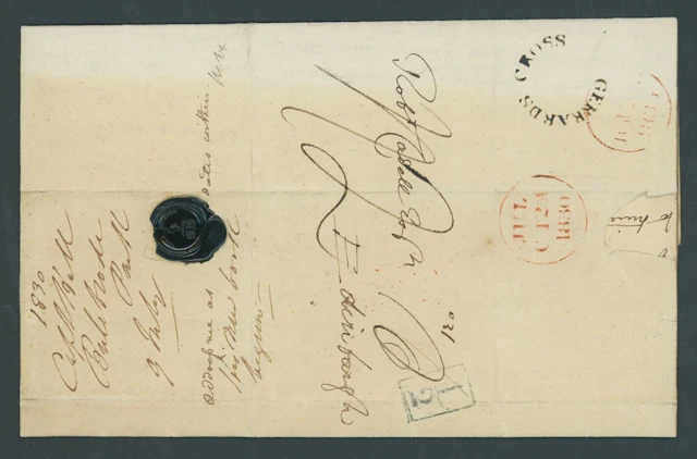 Great Britain Postal History 1830 (9 July), entire letter from Captain
