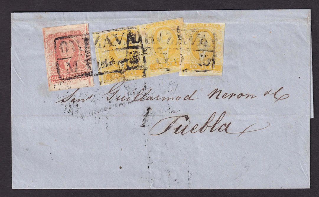 Orizaba. 1r. Yellow, pair and single, and 4r. Red, the 4r. with great