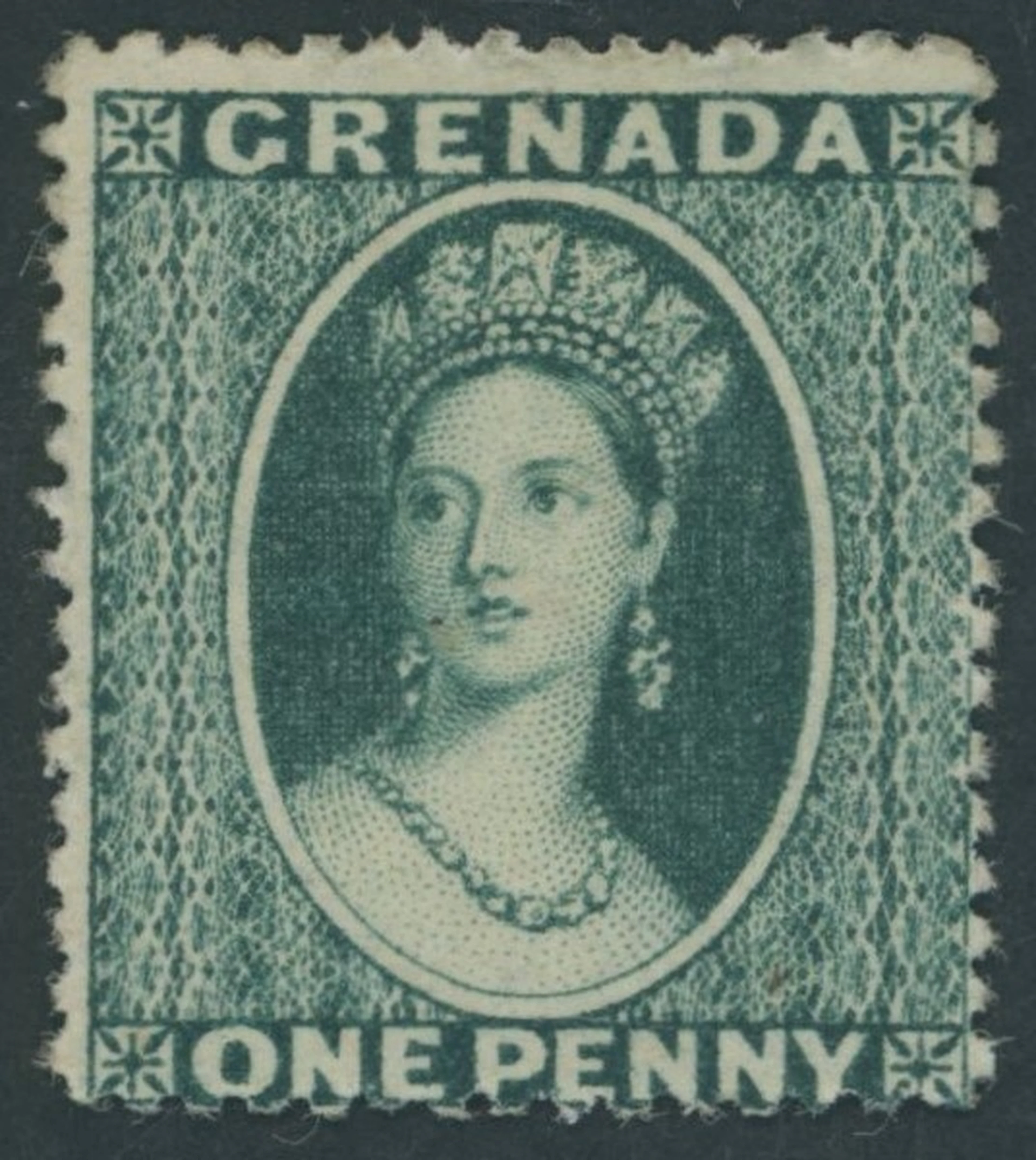 Grenada Issued Stamps 1861-62 no watermark, rough perf 14 to 16 1d.
