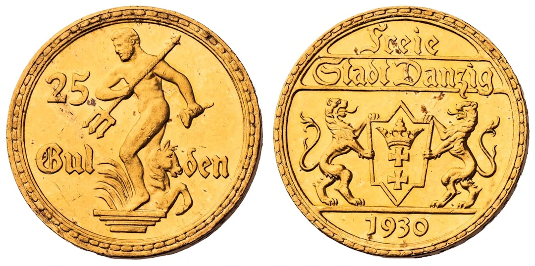 NGC MS64 | Poland, Danzig Free State, Gold 25-Gulden, 1930, Berlin