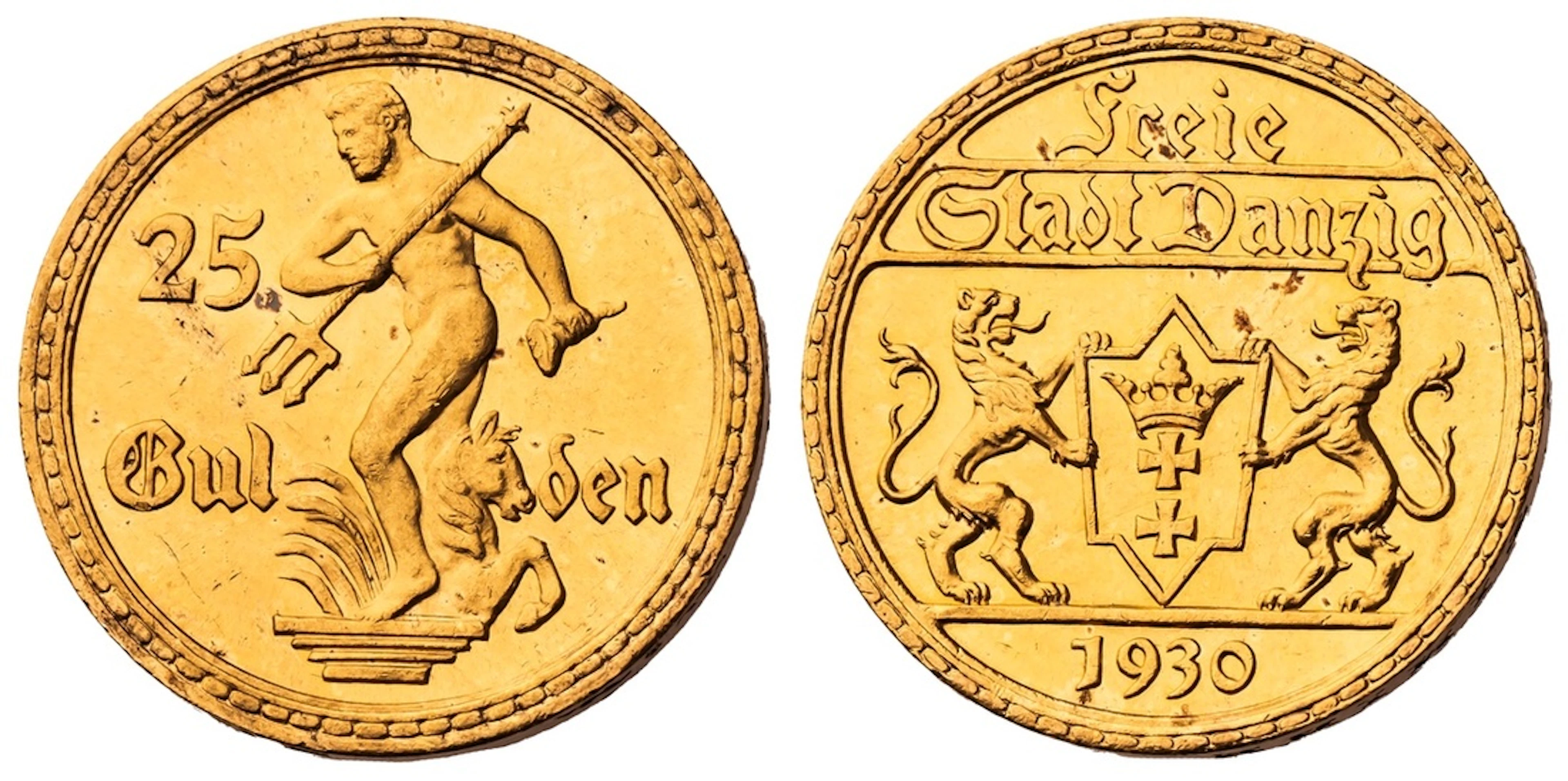 NGC MS64 | Poland, Danzig Free State, Gold 25-Gulden, 1930, Berlin