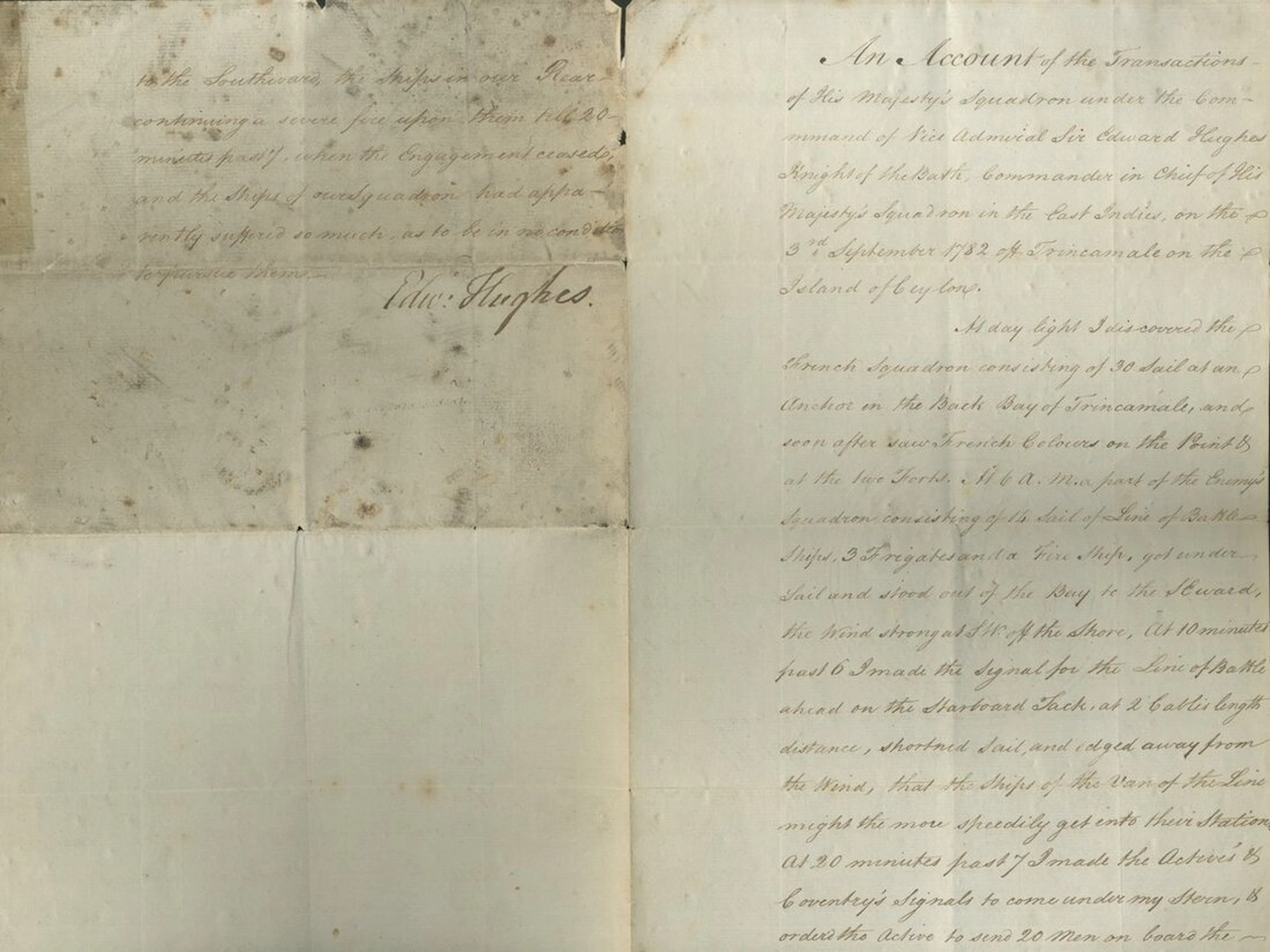 A large circa 1780s collection of Royal Navy documents and letters