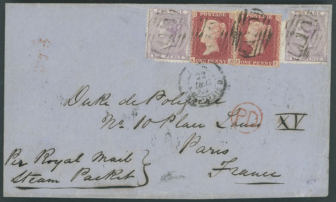 St. Vincent Great Britain used in St. Vincent Covers 1859 (26 Nov.)