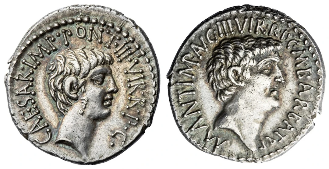 Pedigreed to 1902 | Roman Republic, Marc Antony and Octavian, AR Denarius