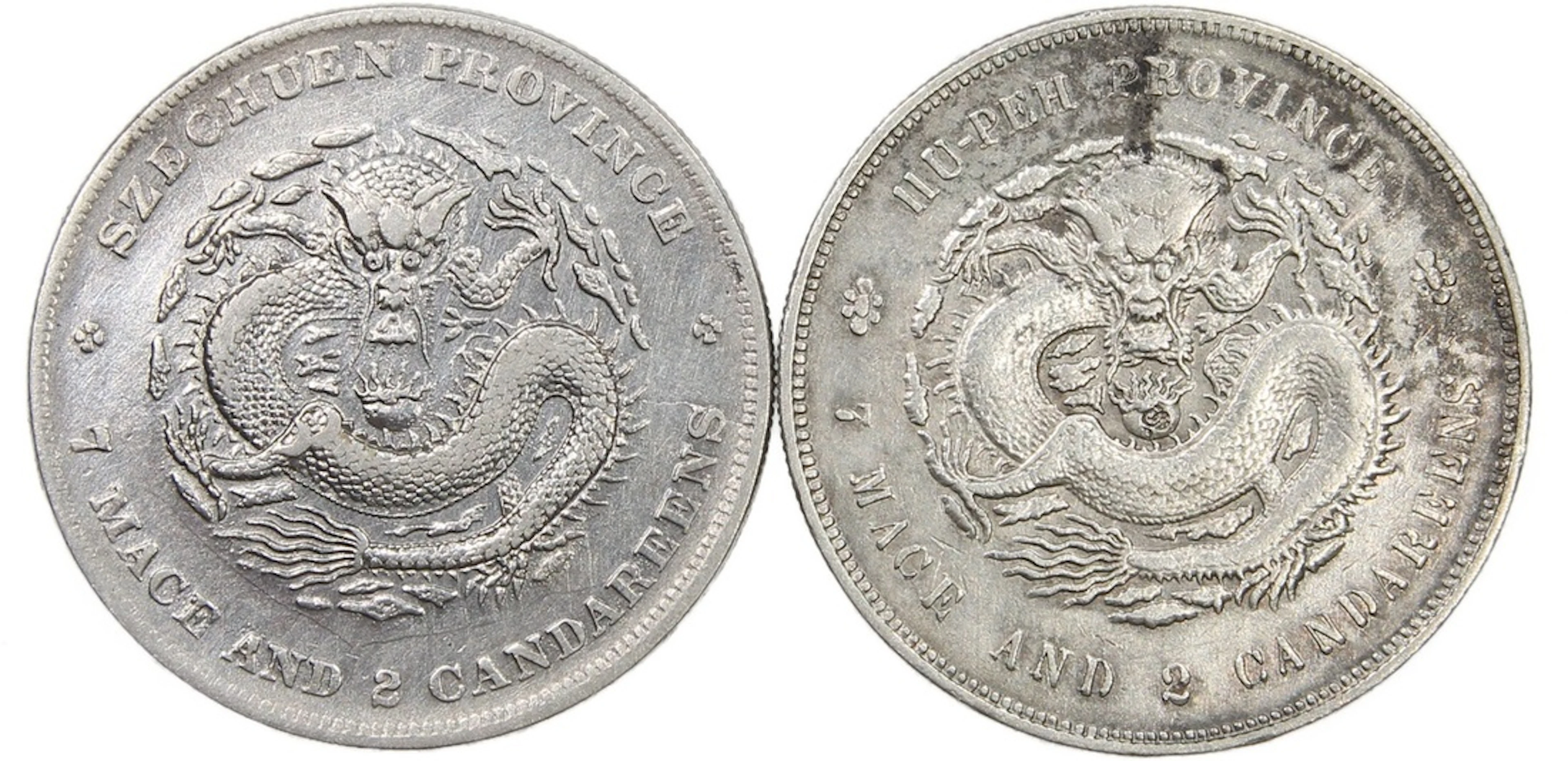 China, Qing Dynasty, silver dollar (2), including Hupeh Province ND