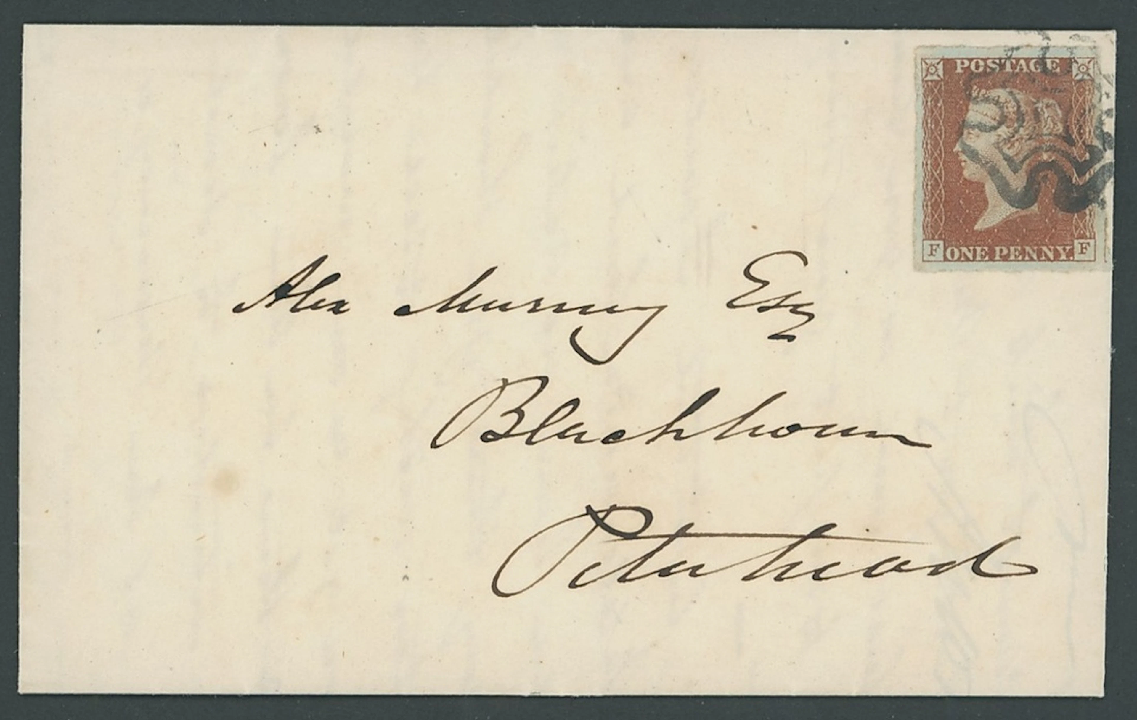 Great Britain 1841-53 One Penny Red-Brown "Black" Plates Plate 11: