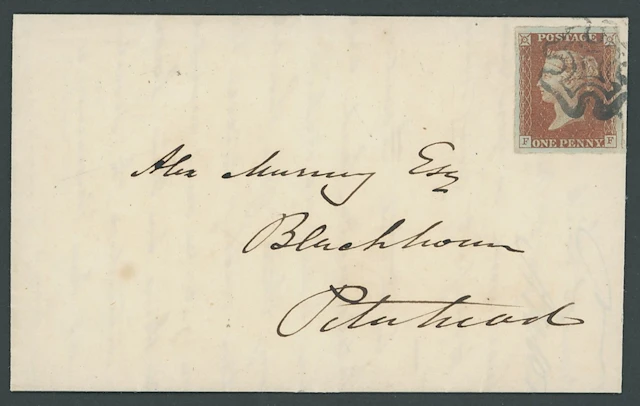 Great Britain 1841-53 One Penny Red-Brown "Black" Plates Plate 11: