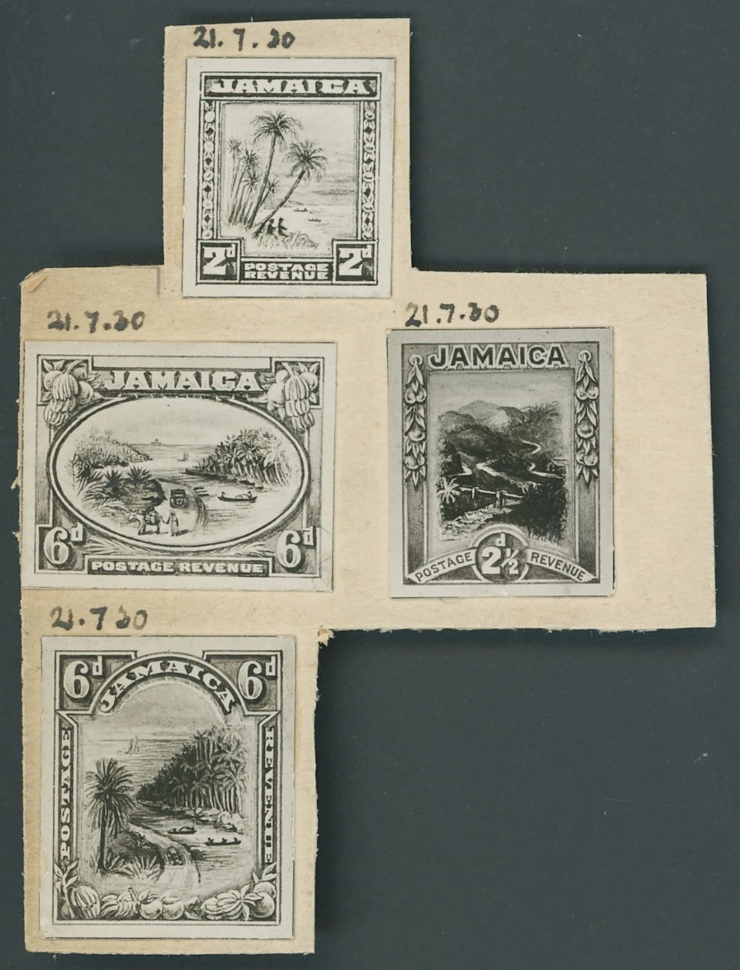 Jamaica 1932 Pictorial 2d., 2½d. and 6d. (two different designs) photographic