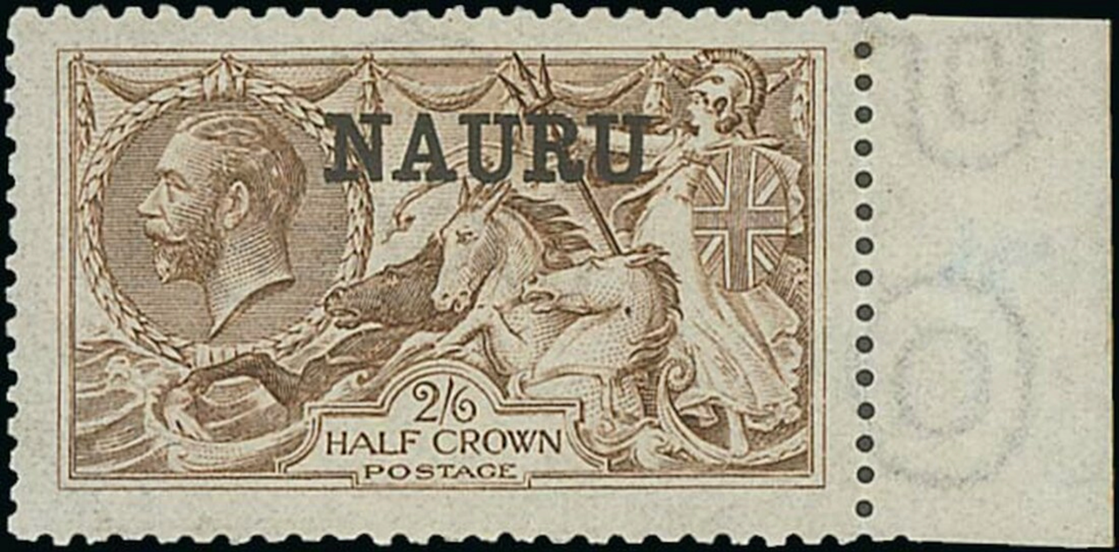 Colonial Countries Overprinted on Great Britain Nauru 1916-19 Seahorses
