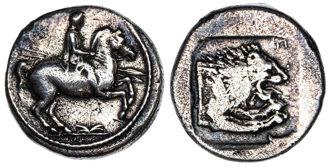 Kings of Macedon, Perdikkas II (451-413 BC), AR Tetrobol, horseman