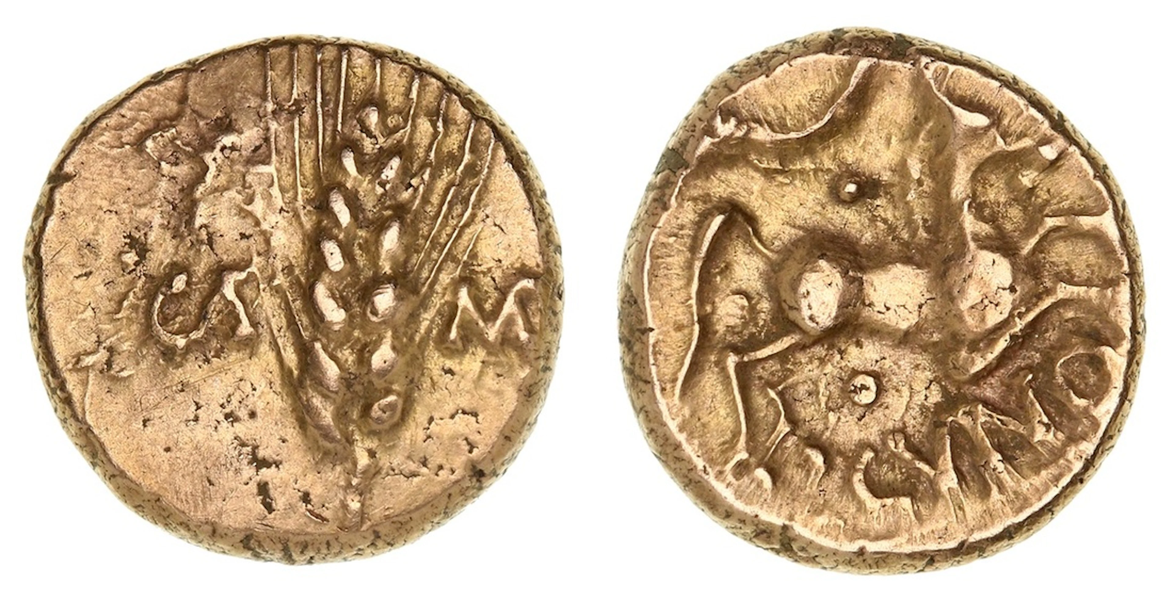 Iron Age Britain, Catuvellauni, Cunobelin (AD 9-40), AV Stater, 'Plastic'
