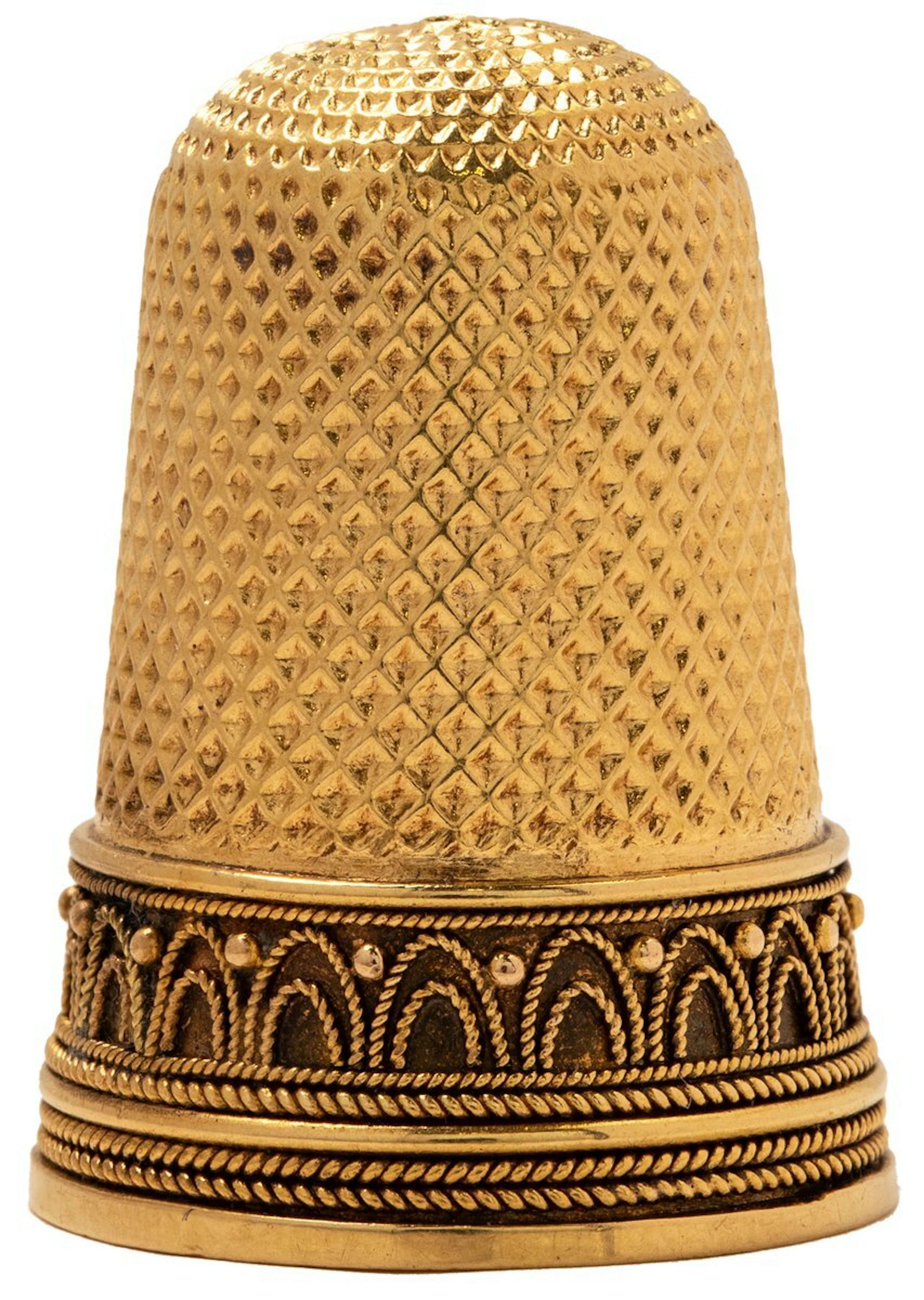 LONDON & RYDER, A VICTORIAN GOLD THIMBLE