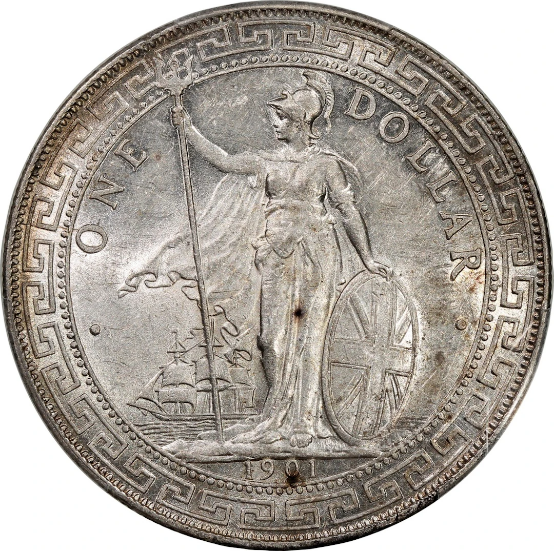 Great Britain, Trade Dollar, [PCGS AU58] 1901-B, Bombay Mint, (Pridmore-11)