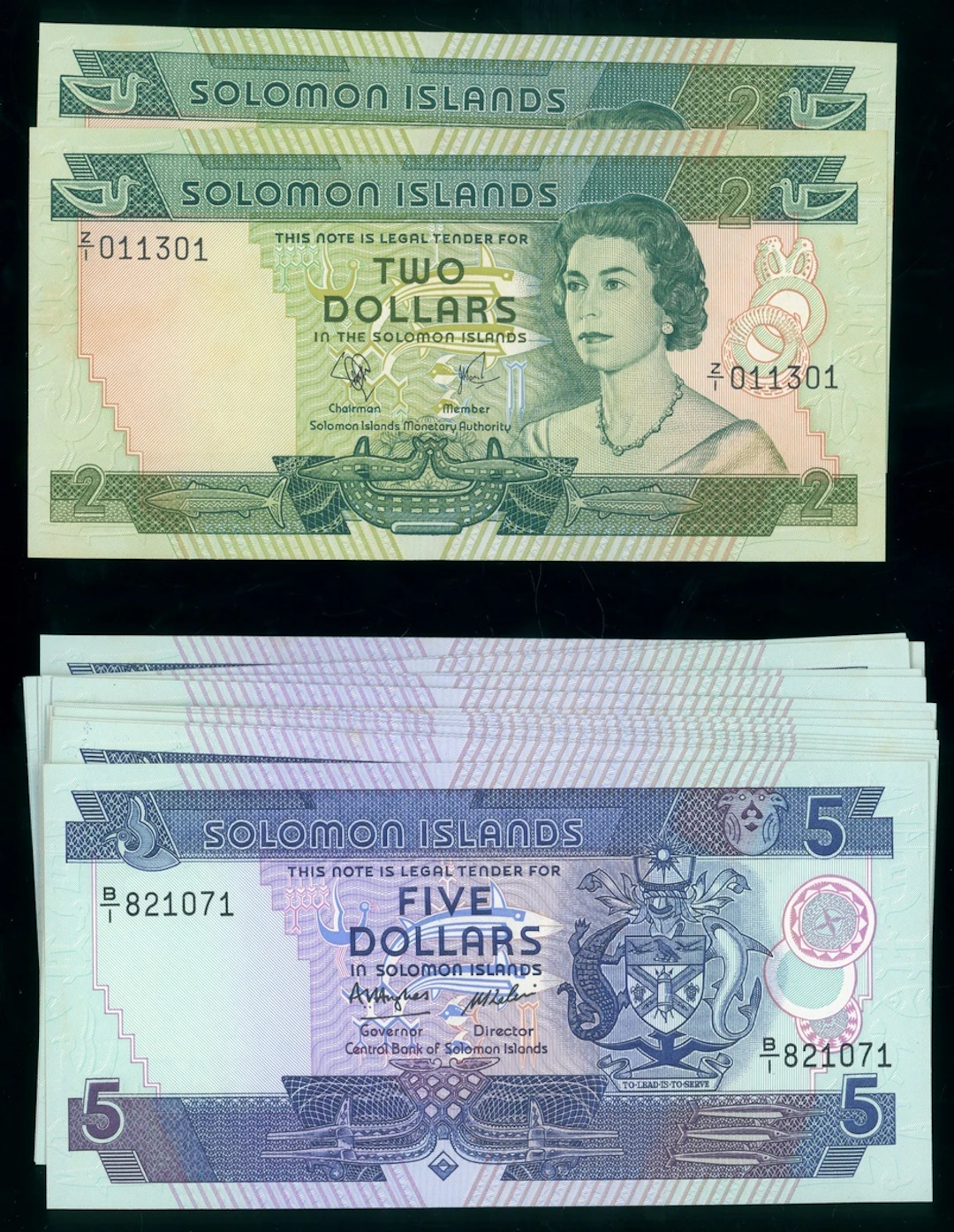 Central Bank of Solomon Islands, a group of 19x, including replacement